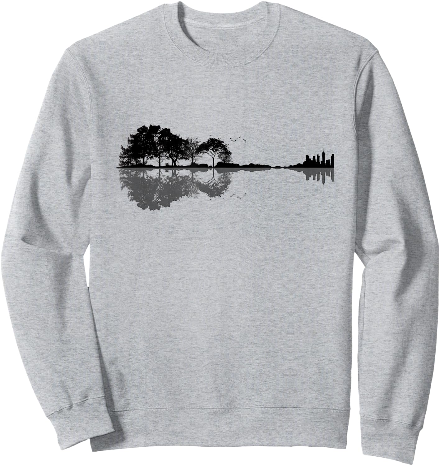 Acoustic Guitar Nature Forest Music Bass Guitarist Men Women Sweatshirt - Sweatshirt | Ash