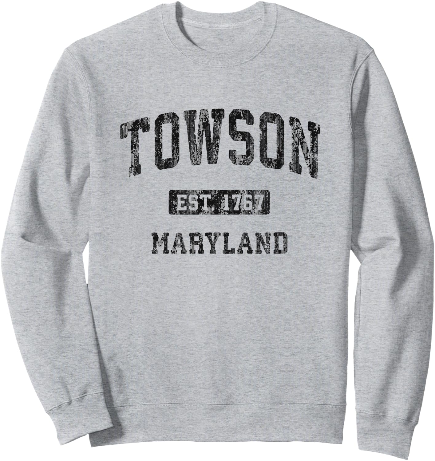 Towson Maryland MD Vintage Athletic Sports Design Sweatshirt - Sweatshirt | Ash