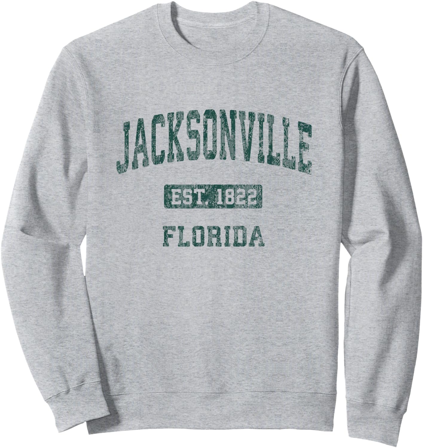 Jacksonville Florida FL Vintage Athletic Sports Design Sweatshirt - Sweatshirt | Ash