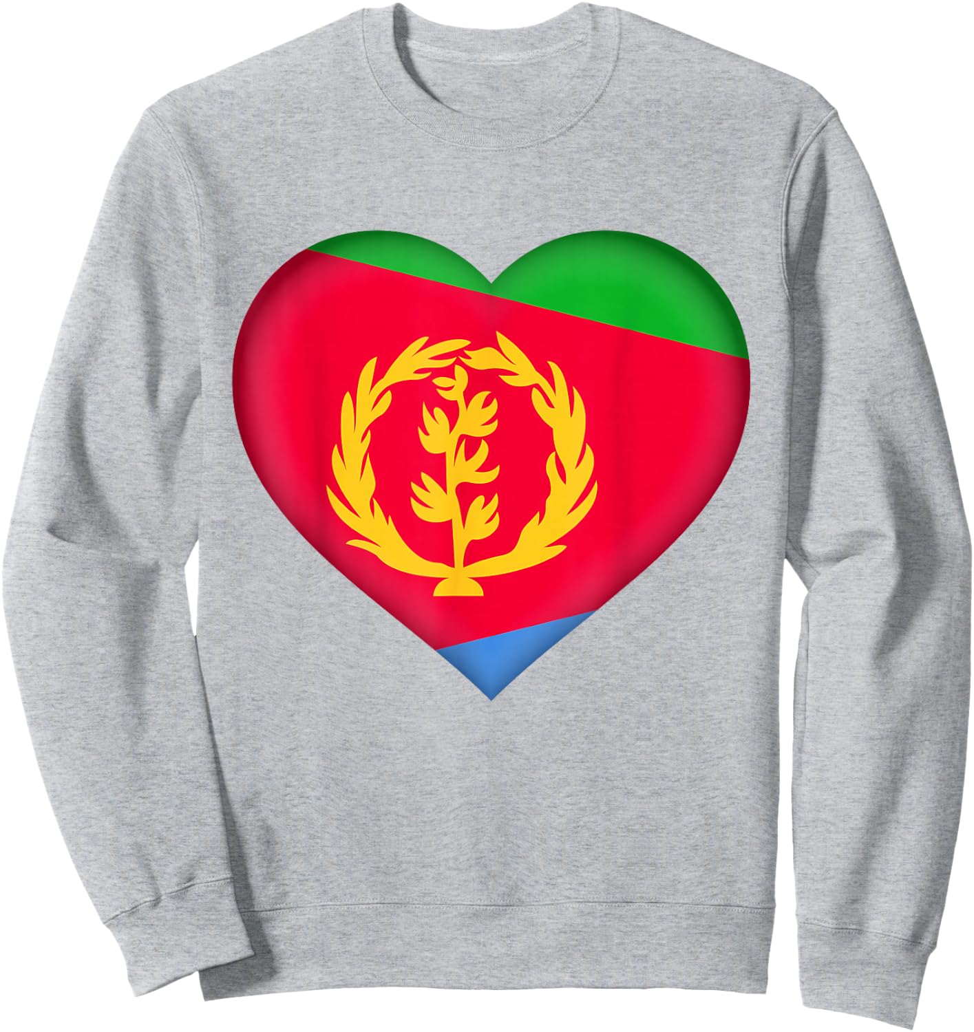 I Love Eritrea | Eritrean Flag Heart Outfit Sweatshirt - Sweatshirt | Ash