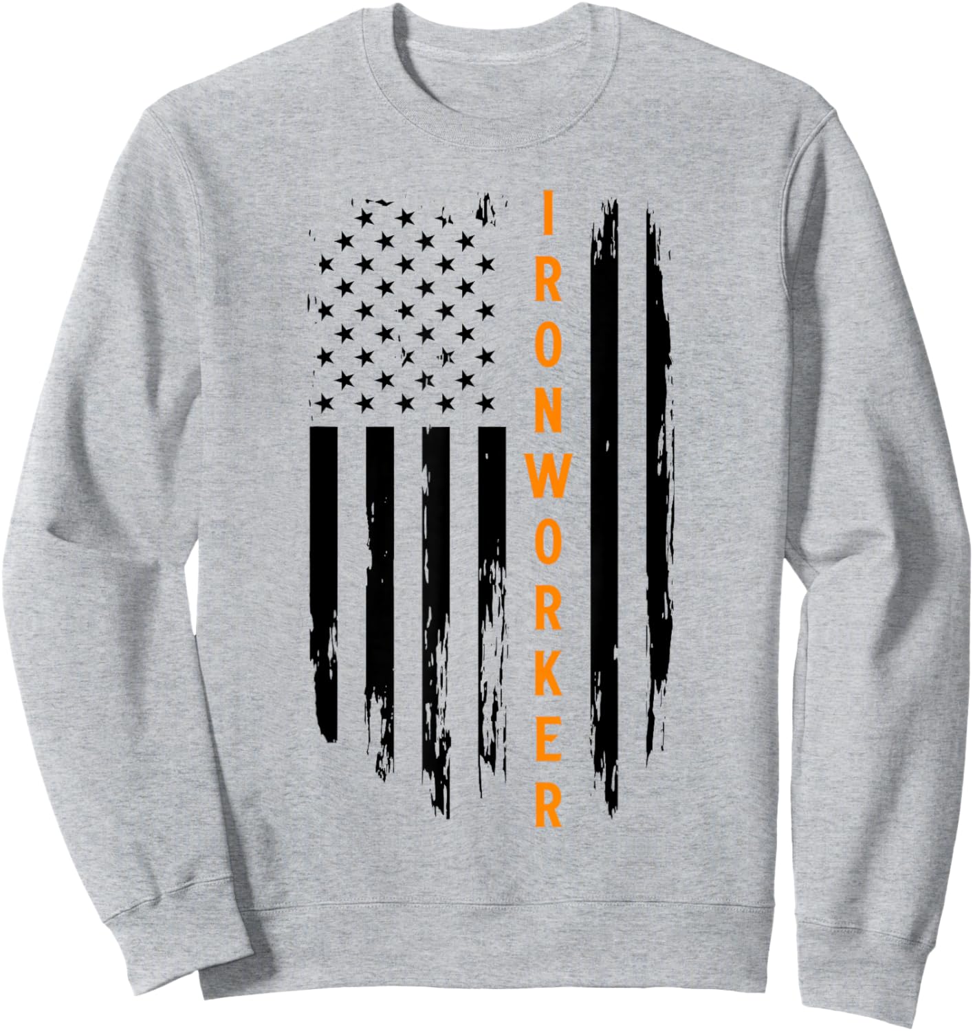 Blacksmith Ironworker USA Flag Erector Ironworking Sweatshirt - Sweatshirt | Ash