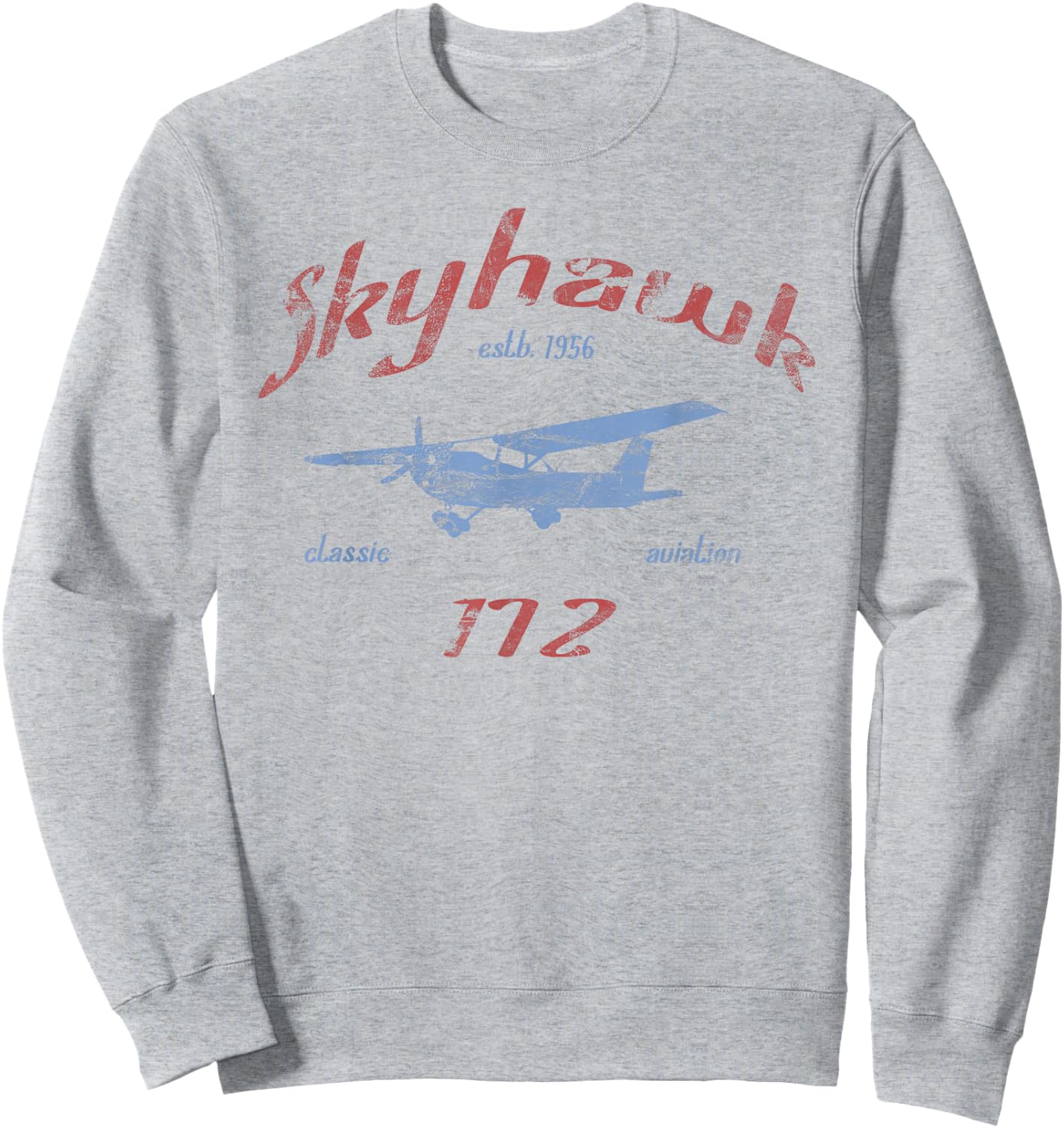 172 Skyhawk Airplane Classic Vintage Aviation Private PIlot Sweatshirt - Sweatshirt | Ash