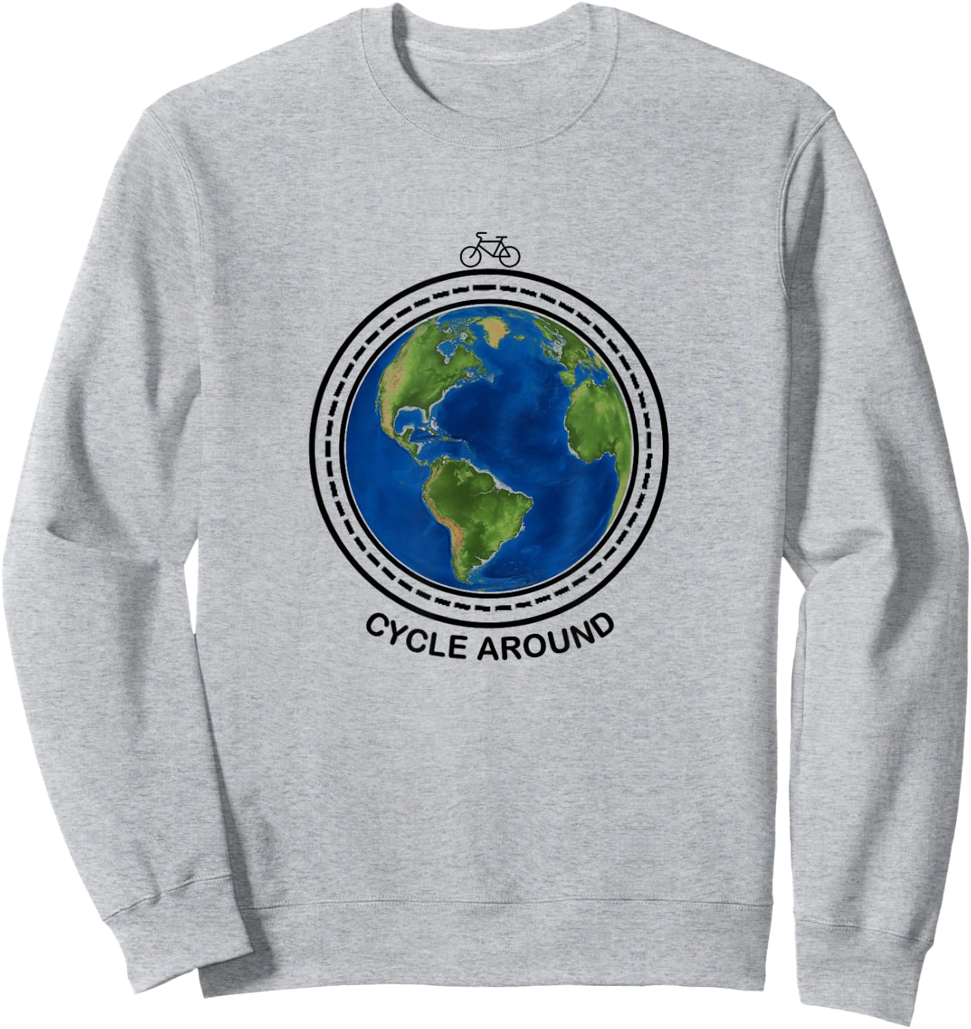 Symbolic Cycle Around Your World - Adventure Cycling Sweatshirt - Sweatshirt | Ash