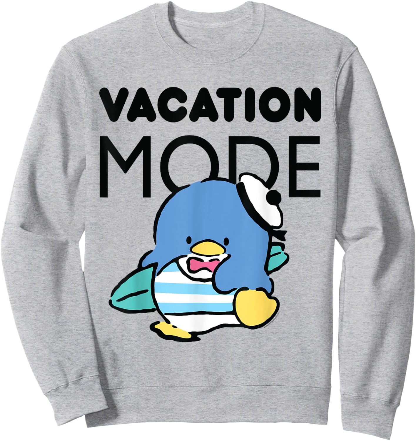 Tuxedosam Vacation Mode Surfer Surfing Penguin Sweatshirt - Sweatshirt | Ash