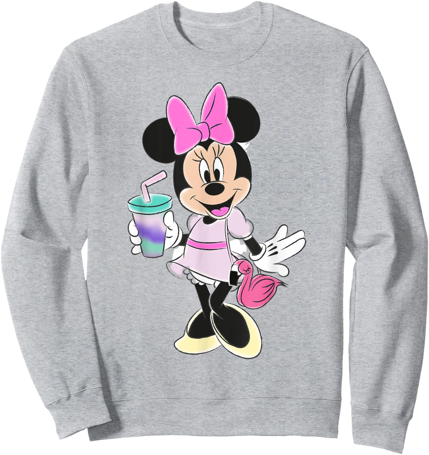 Disney Minnie Mouse Unicorn Flamingo Bag Sweatshirt - Sweatshirt | Ash