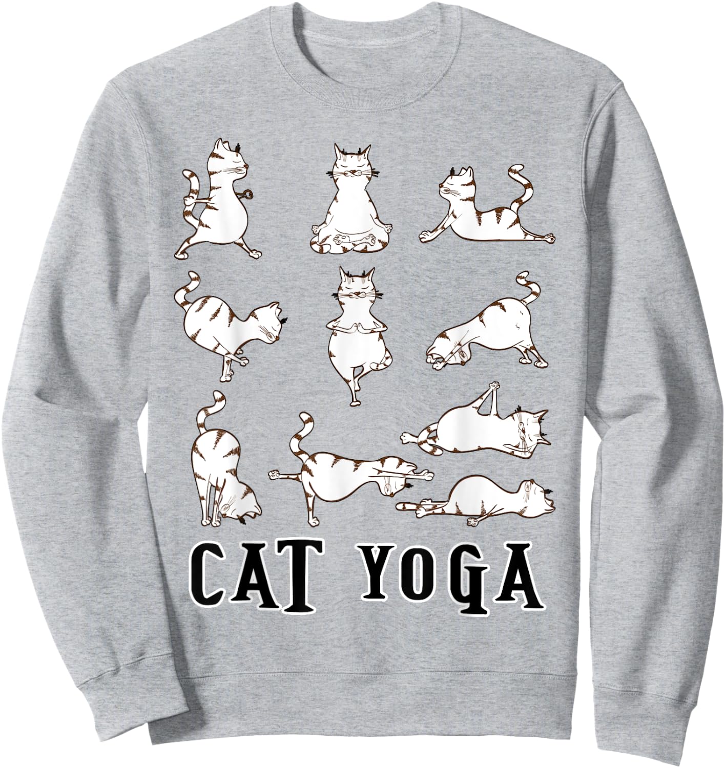 Fun Cat Yoga Gift T Shirt, Cute Family Gift, Lt Sweatshirt - Sweatshirt | Ash