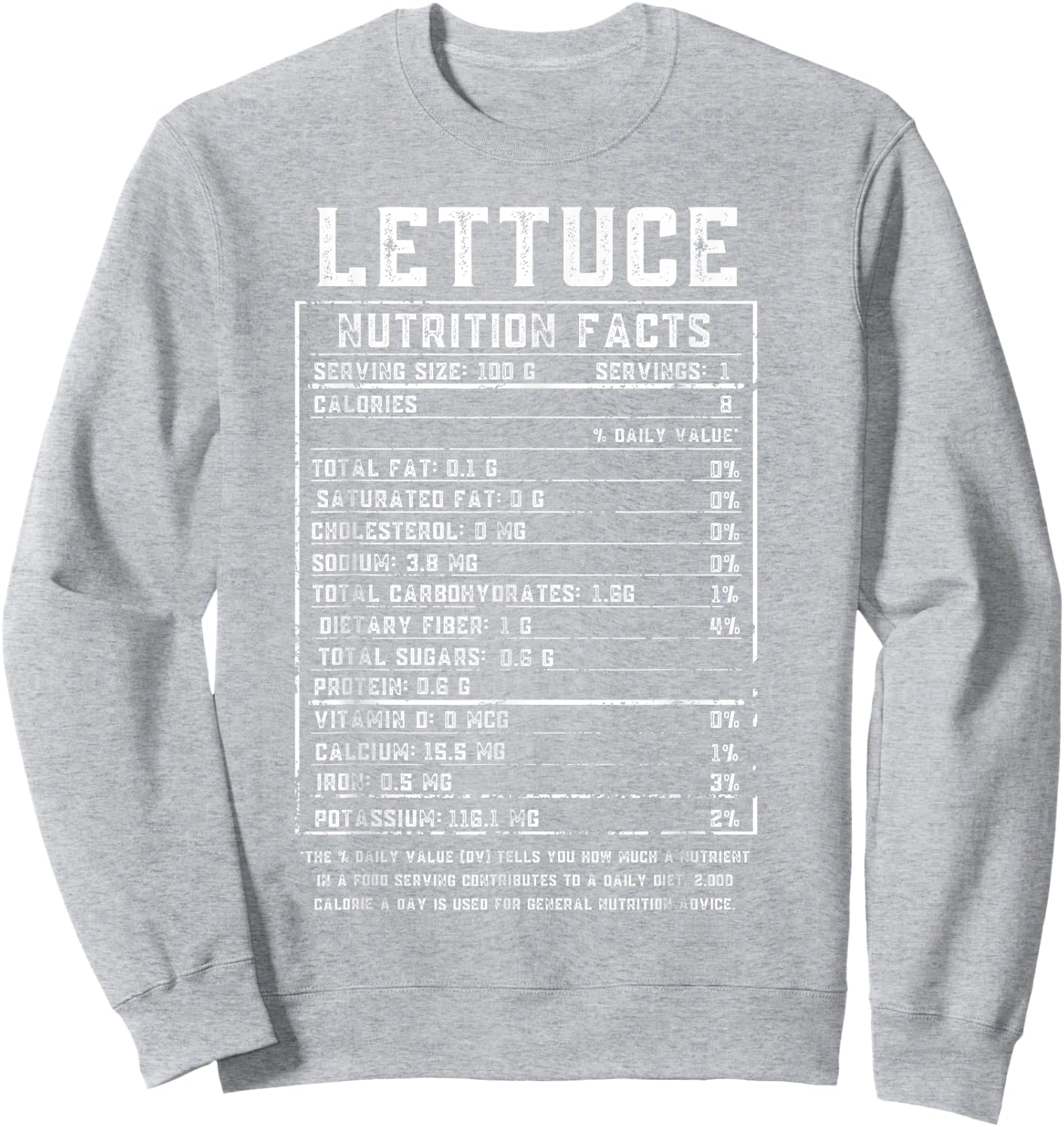 Lettuce Nutrition Facts Thanksgiving Food Halloween Costume Sweatshirt - Sweatshirt | Ash