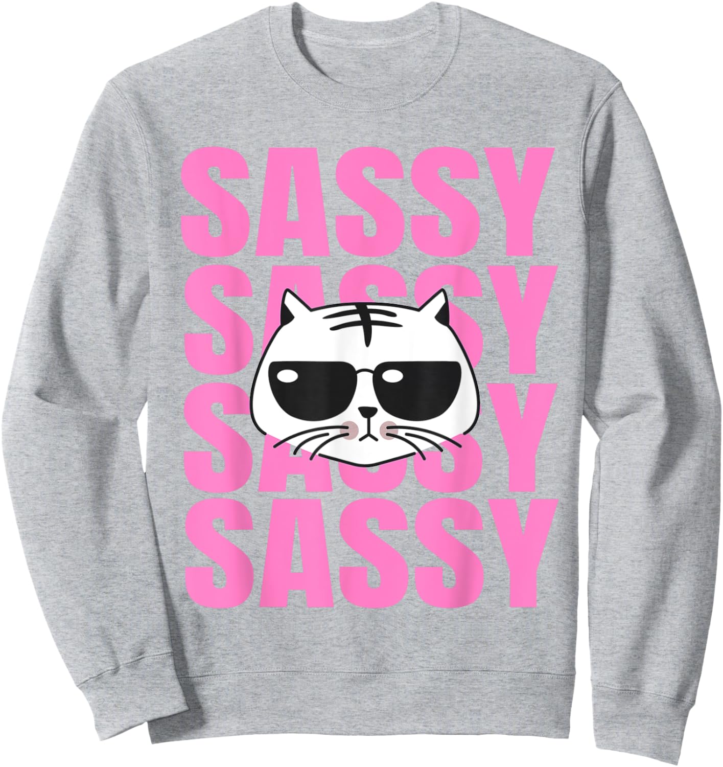 Funny Cat Lovers Sassy Sassy Sassy Cat Women Girls Kids Sweatshirt - Sweatshirt | Ash