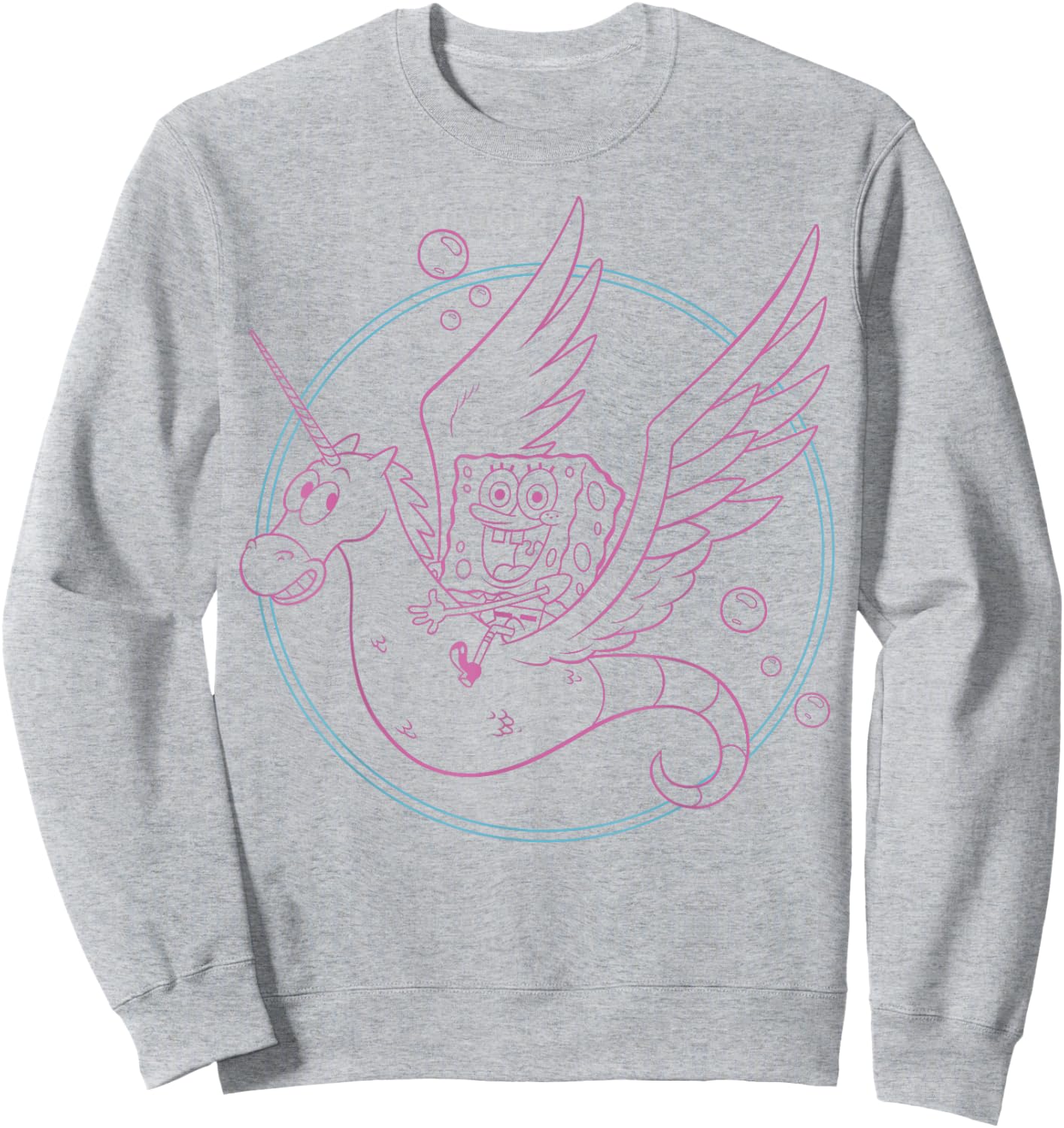 SpongeBob SquarePants Unicorn Seahorse Joy Sweatshirt - Sweatshirt | Ash
