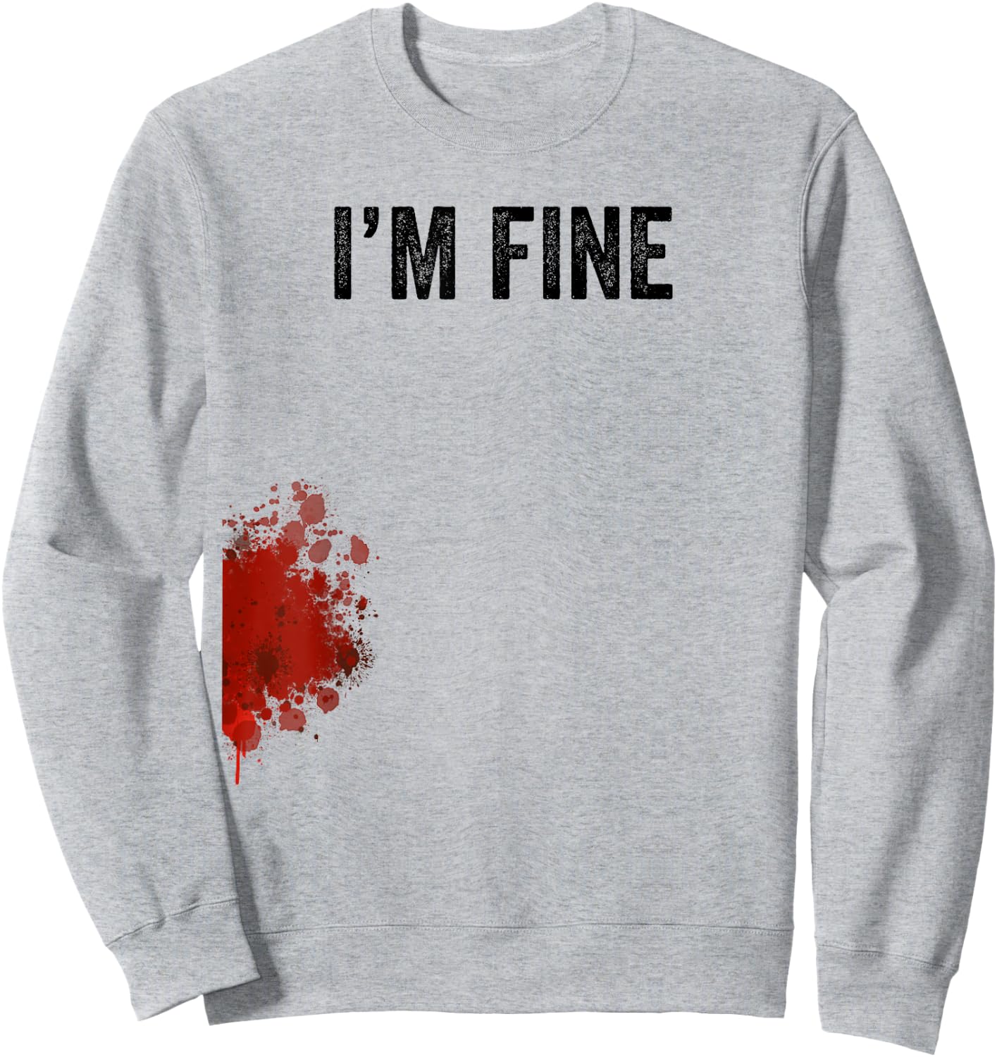 I'm Fine Graphic Zombie Slash Movie Halloween Sweatshirt - Sweatshirt | Ash