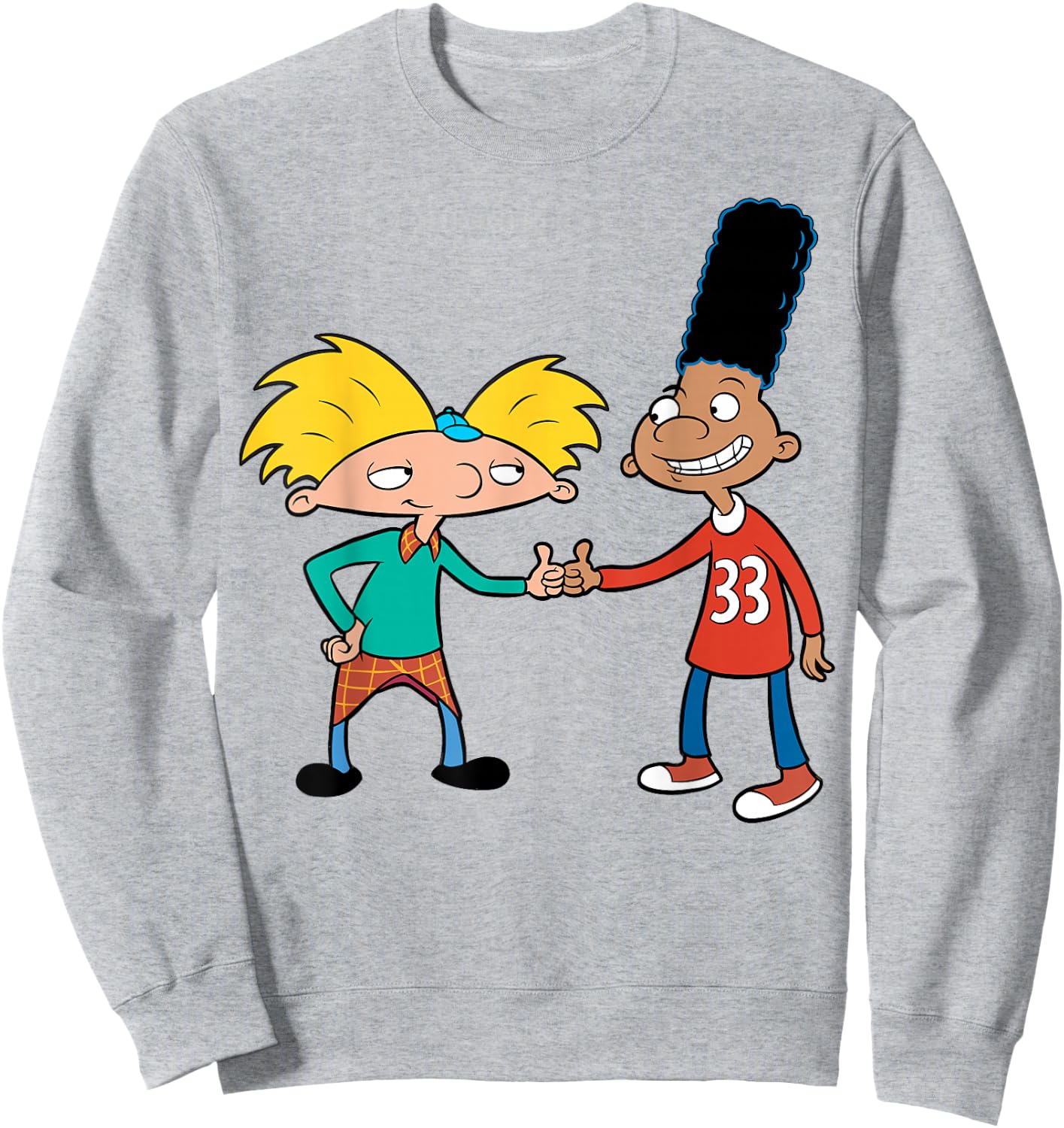 Nickelodeon Hey Arnold Gerald and Arnold Thumbs Up Sweatshirt - Sweatshirt | Ash