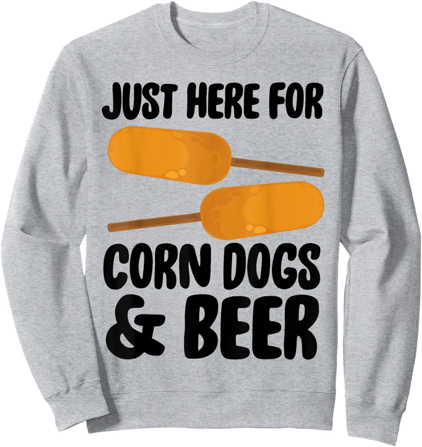 Corndog Costume Just Here For Corn Dogs & Beer Sweatshirt - Sweatshirt | Ash