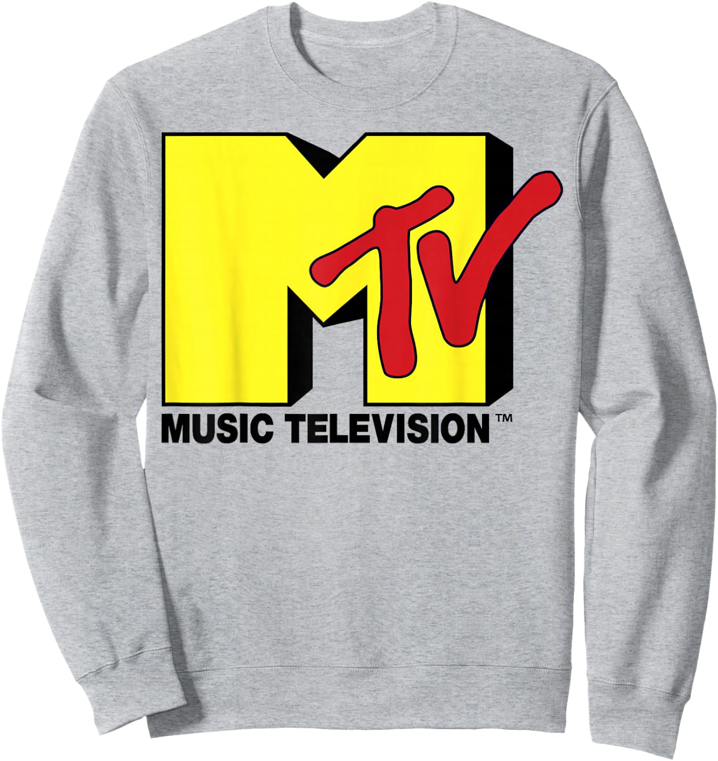 MTV Bright Yellow M & Red TV Logo Graphic Sweatshirt - Sweatshirt | Ash