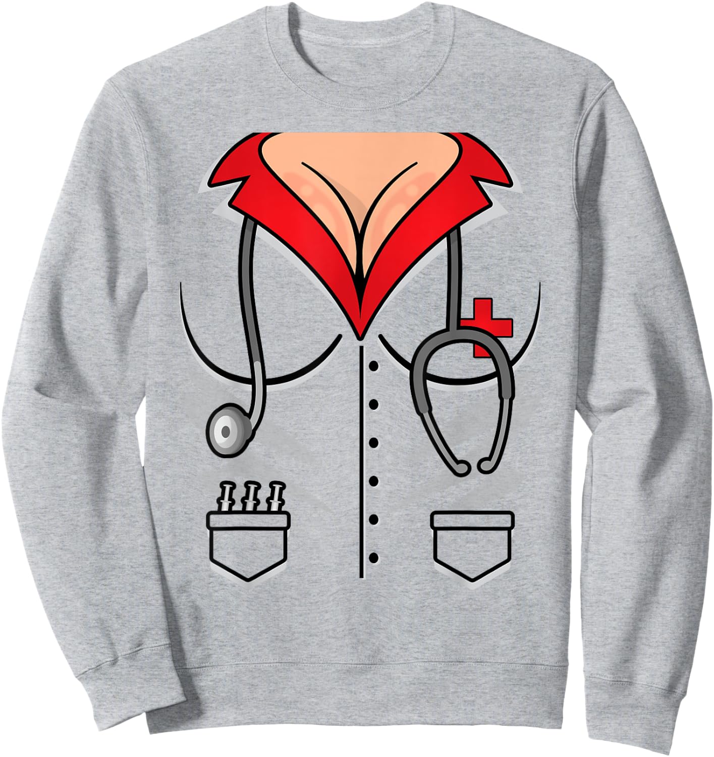 Sexy Nurse Costumes Naughty Nurse Costume Nurse Halloween Sweatshirt - Sweatshirt | Ash