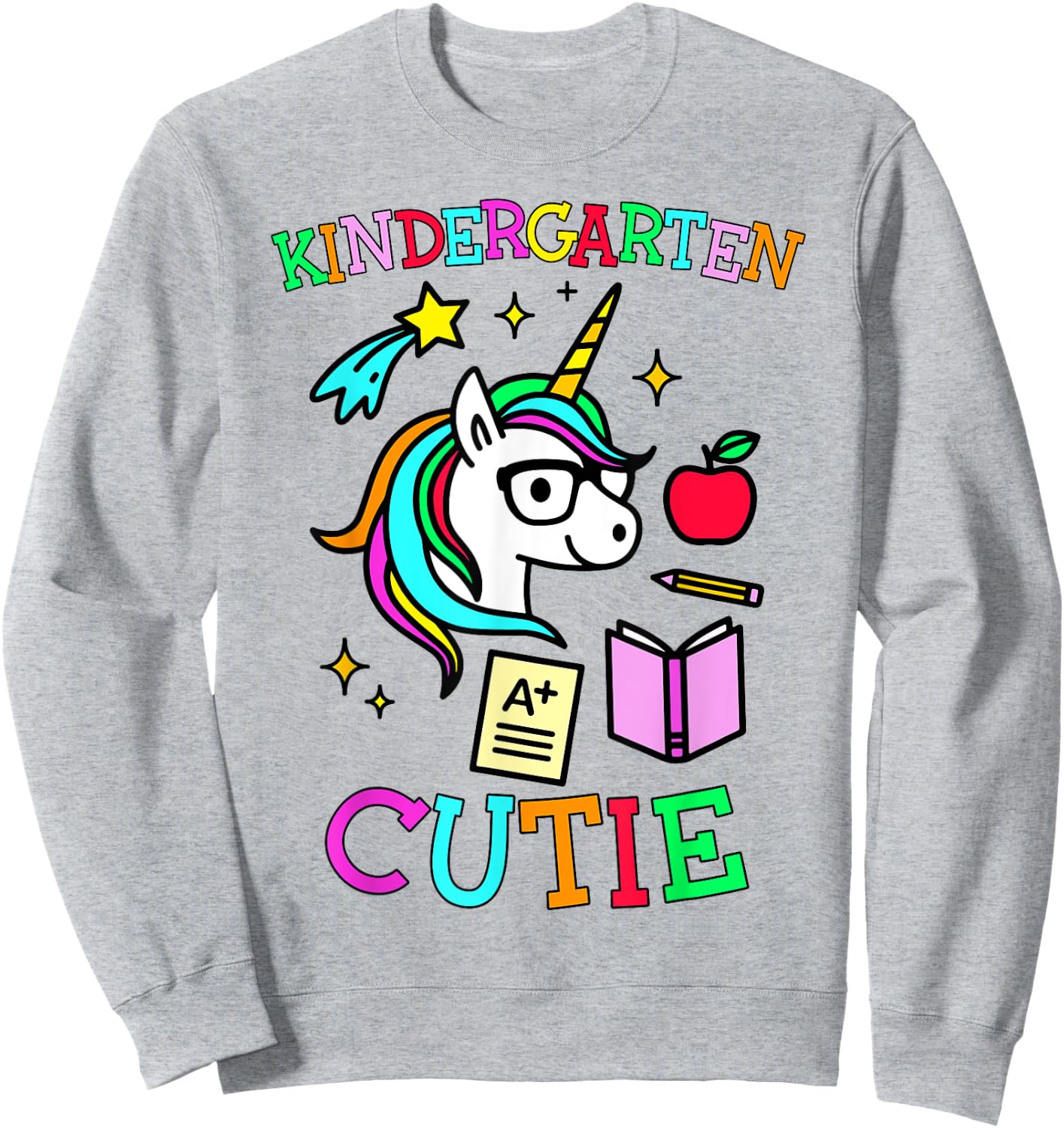 Kindergarten Cutie Unicorn Kindergarten Girl Gift Sweatshirt - Sweatshirt | Ash