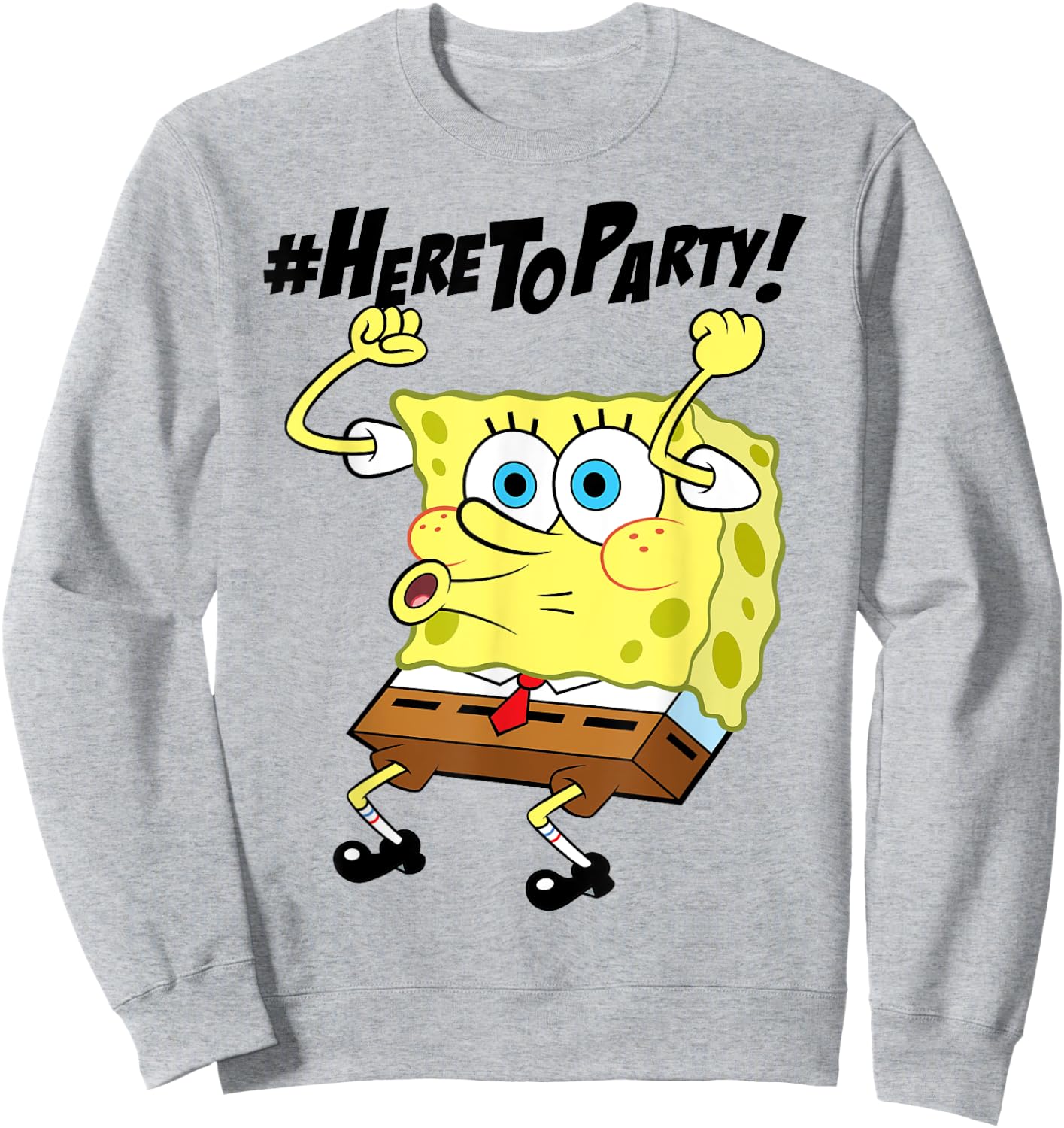 Spongebob SquarePants Here To Party Sweatshirt - Sweatshirt | Ash