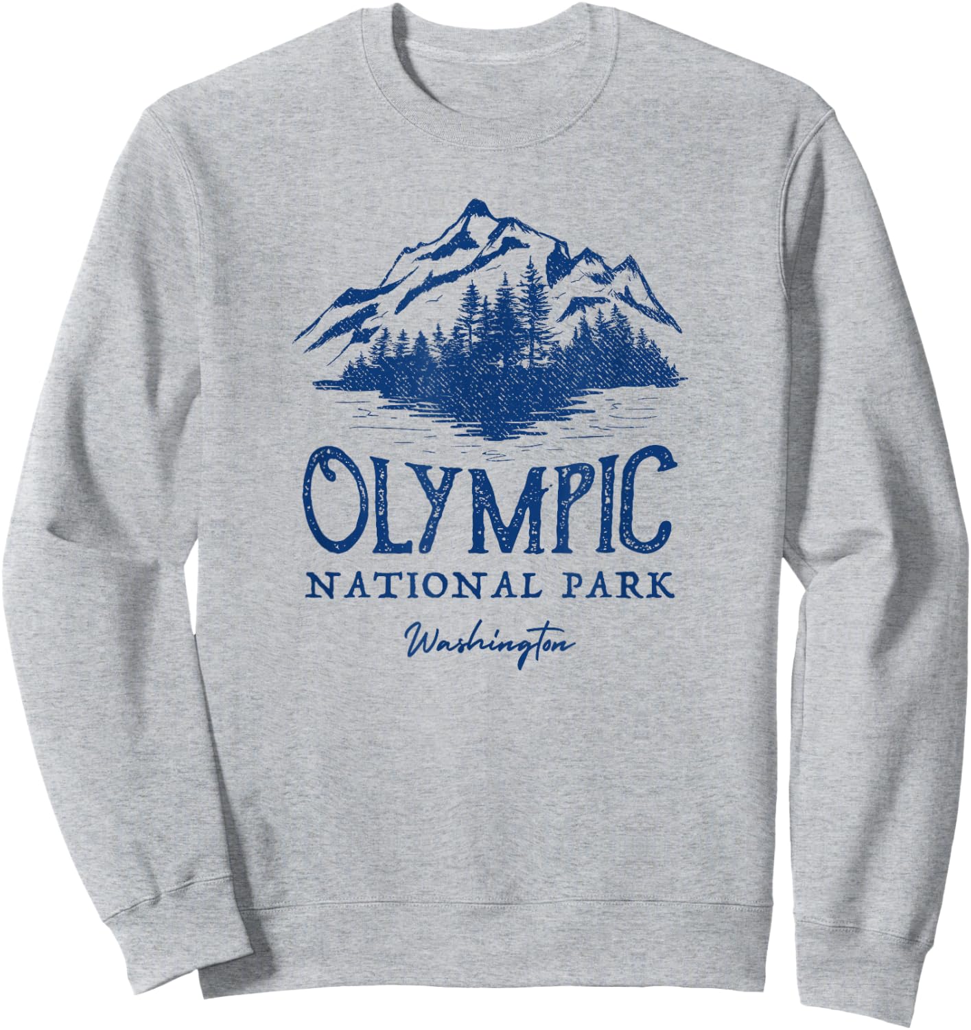 Vintage Olympic National Park Washington Sweatshirt - Sweatshirt | Ash