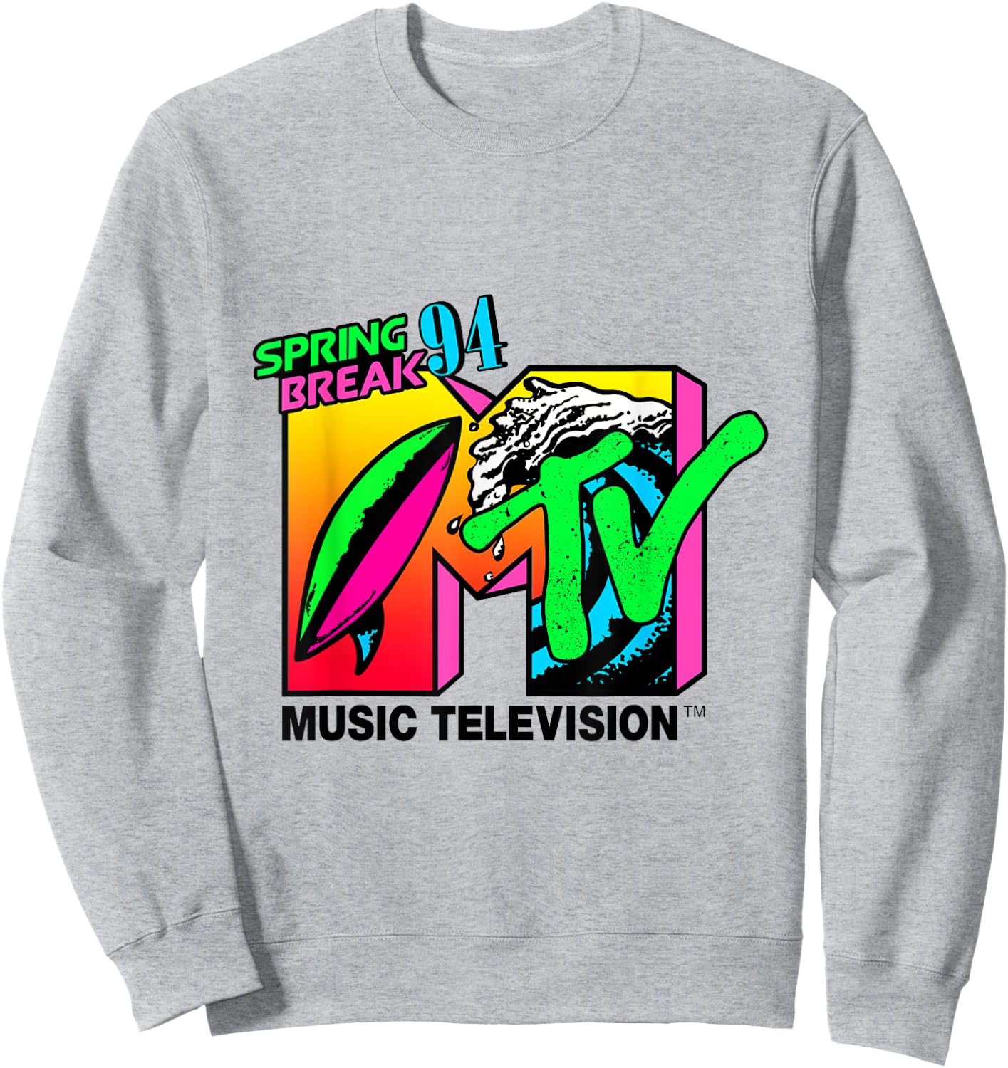 Classic MTV Logo Spring Break 94' T- Shirts Sweatshirt - Sweatshirt | Ash
