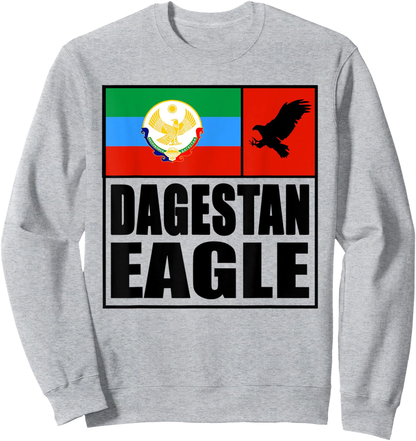 Dagestan Eagle. Proud Dagestan Fighter Wear. Dagestan Flag Sweatshirt - Sweatshirt | Ash