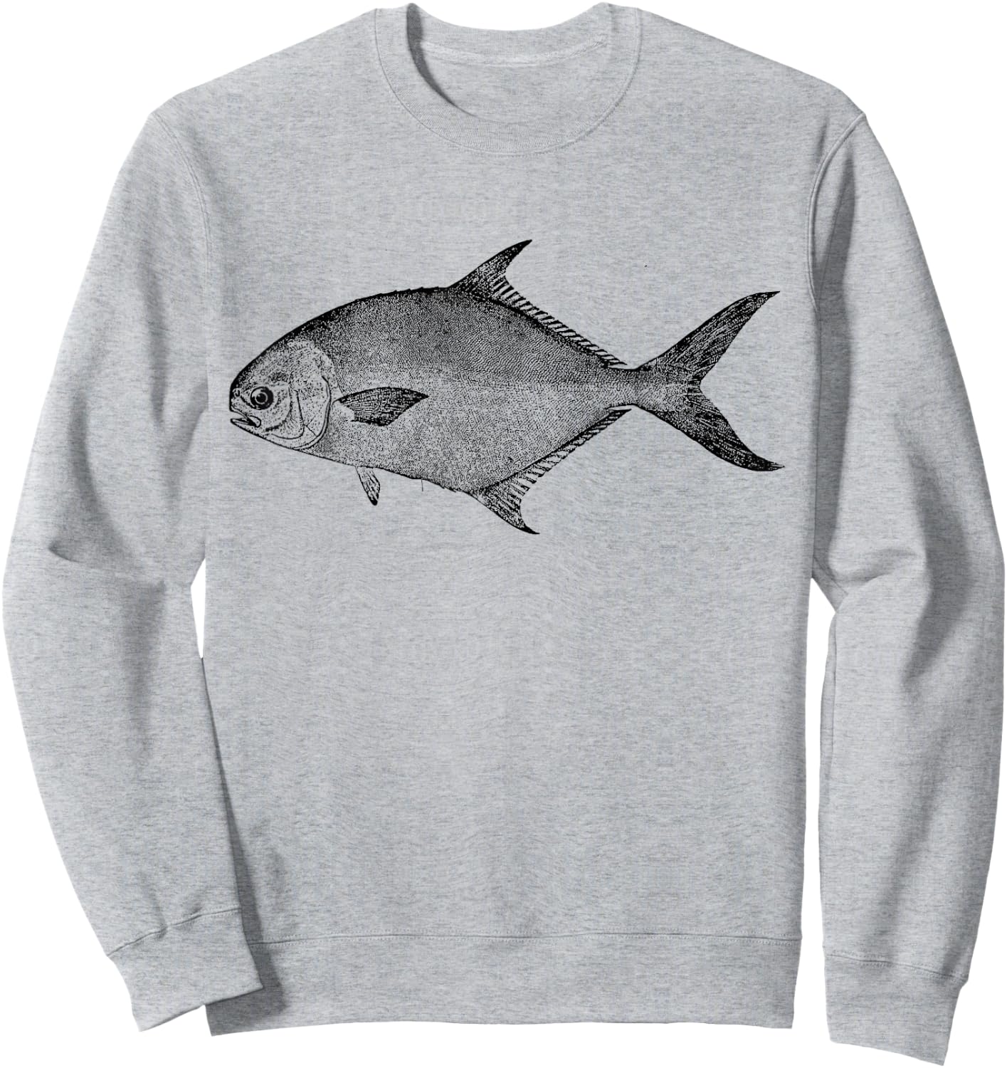 Pompano Retro Pompano Fish Sweatshirt - Sweatshirt | Ash