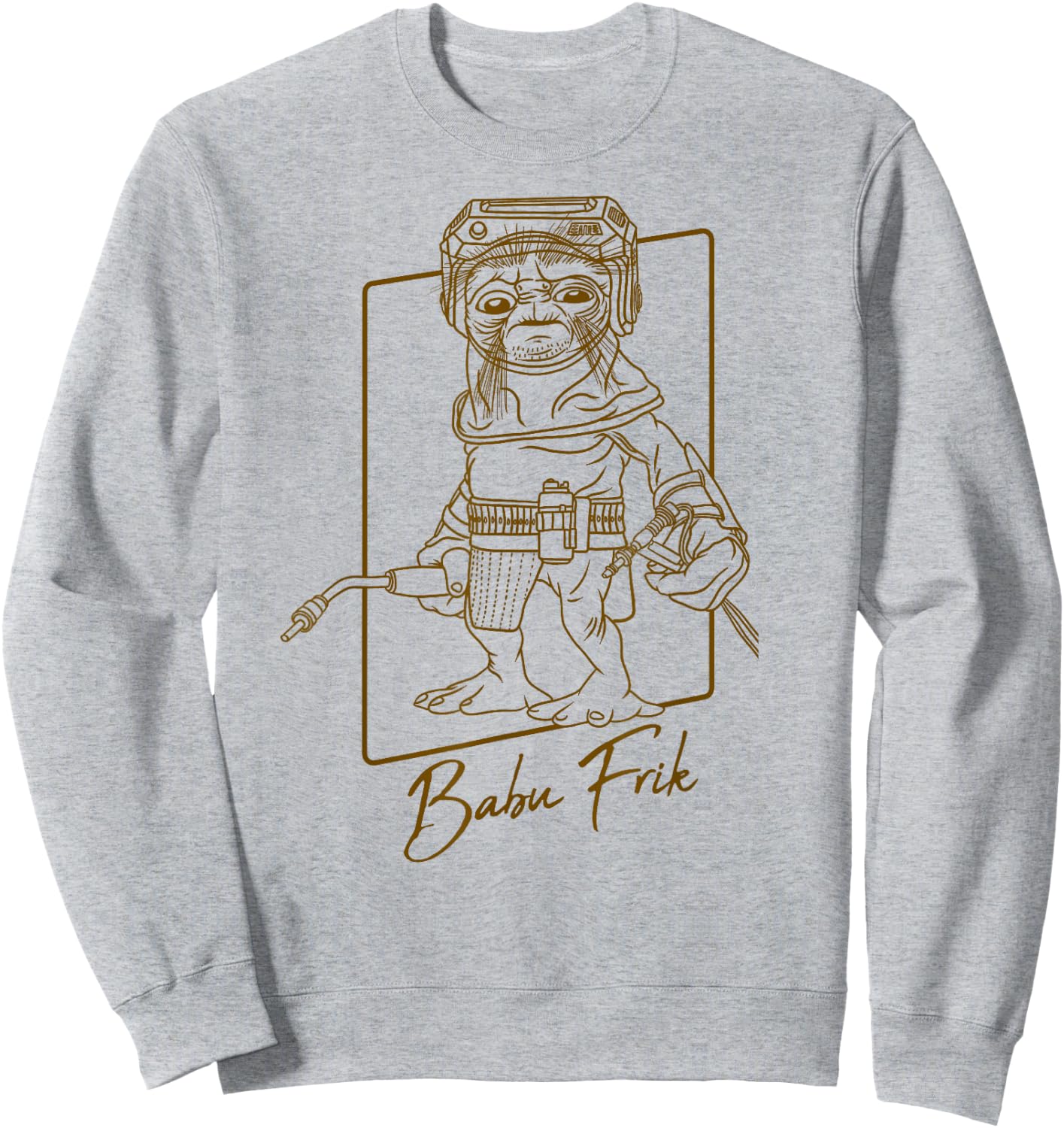Star Wars The Rise Of Skywalker Babu Frik Outline Sweatshirt - Sweatshirt | Ash