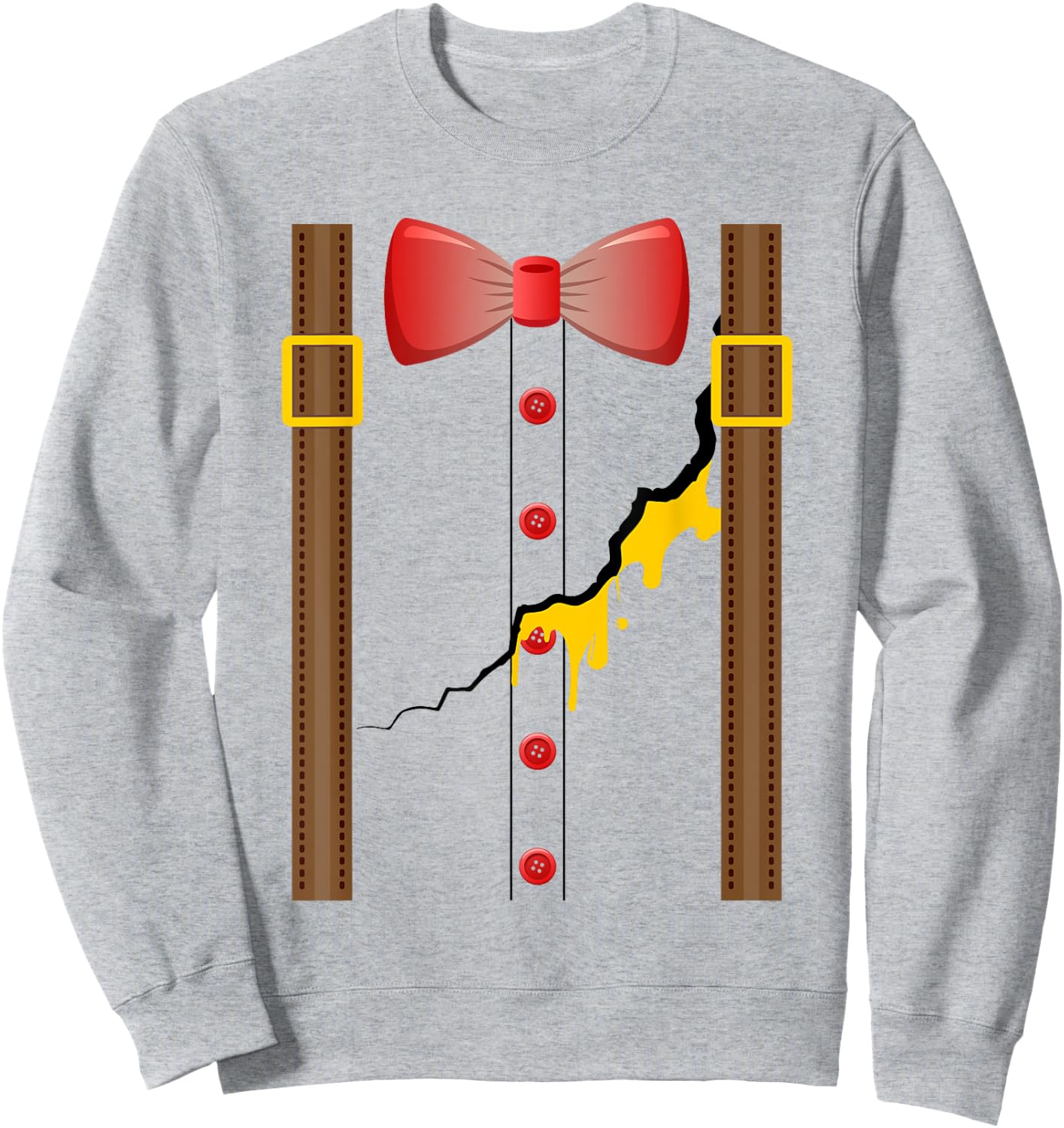 Humpty Dumpty Halloween Costume Cracked Egg Sweatshirt - Sweatshirt | Ash