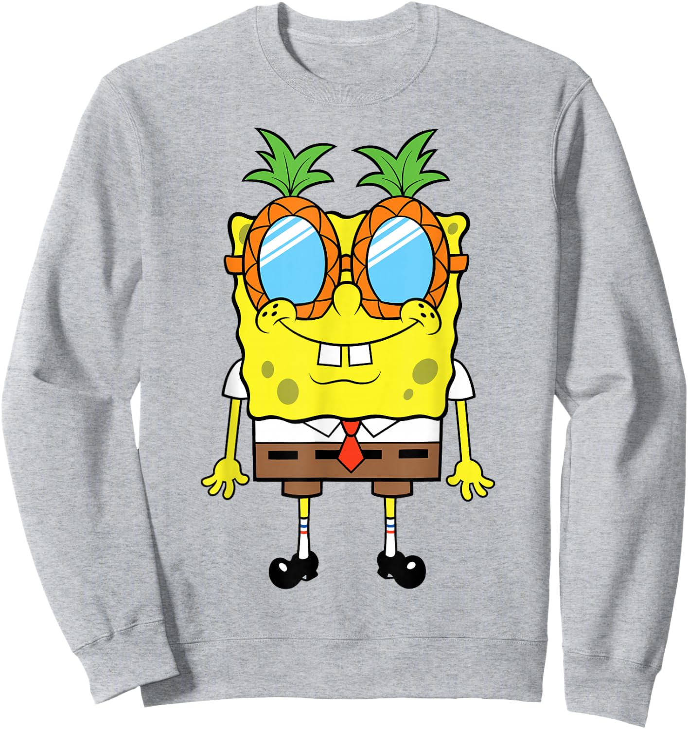 Nickelodeon Spongebob Squarepants Pineapple Glasses Sweatshirt - Sweatshirt | Ash