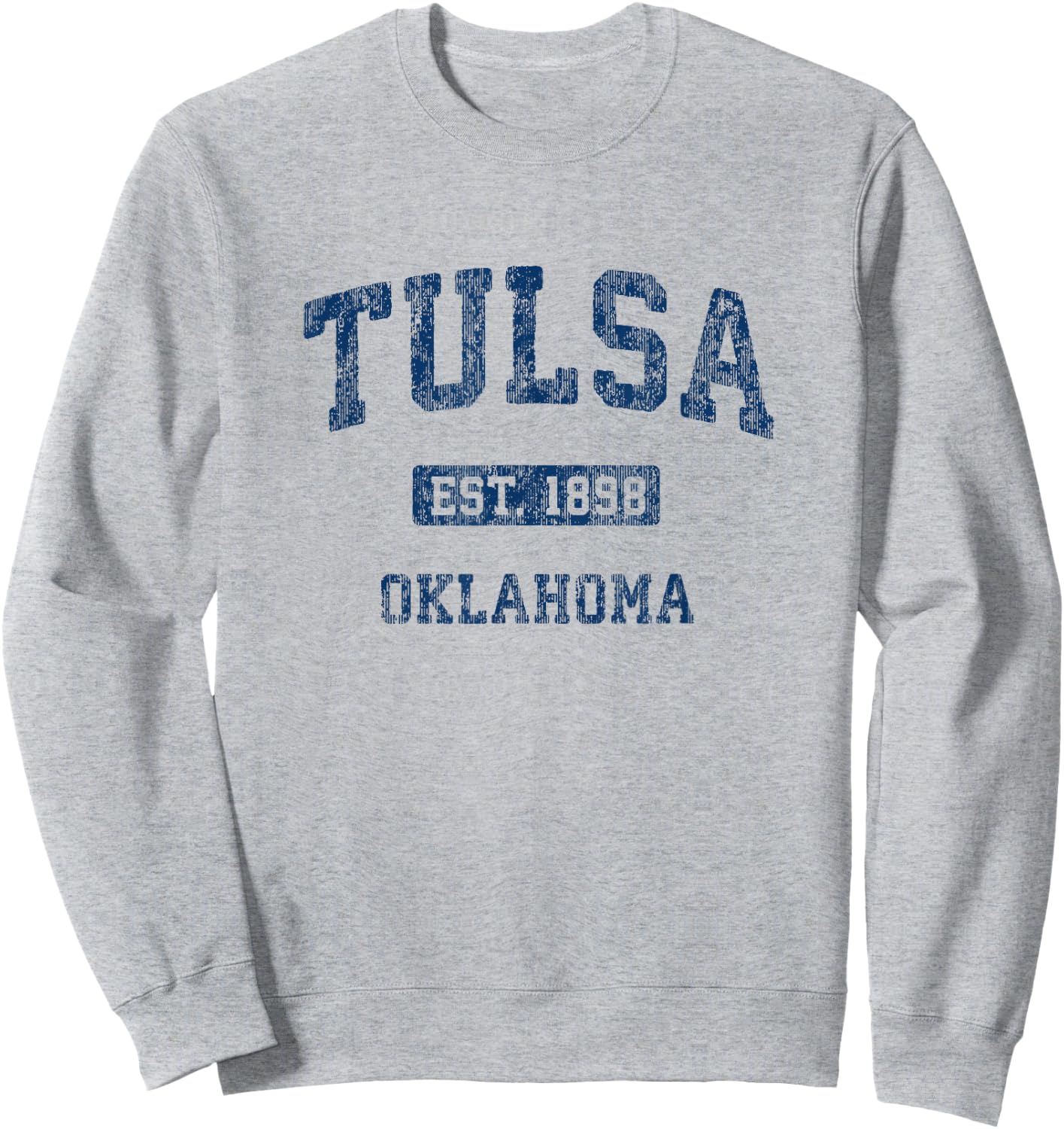 Tulsa Oklahoma OK Vintage Athletic Sports Design Sweatshirt - Sweatshirt | Ash