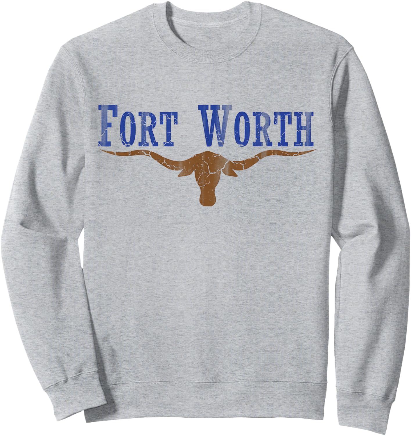 Vintage Fort Worth Texas Flag Men Women Kids Sweatshirt - Sweatshirt | Ash