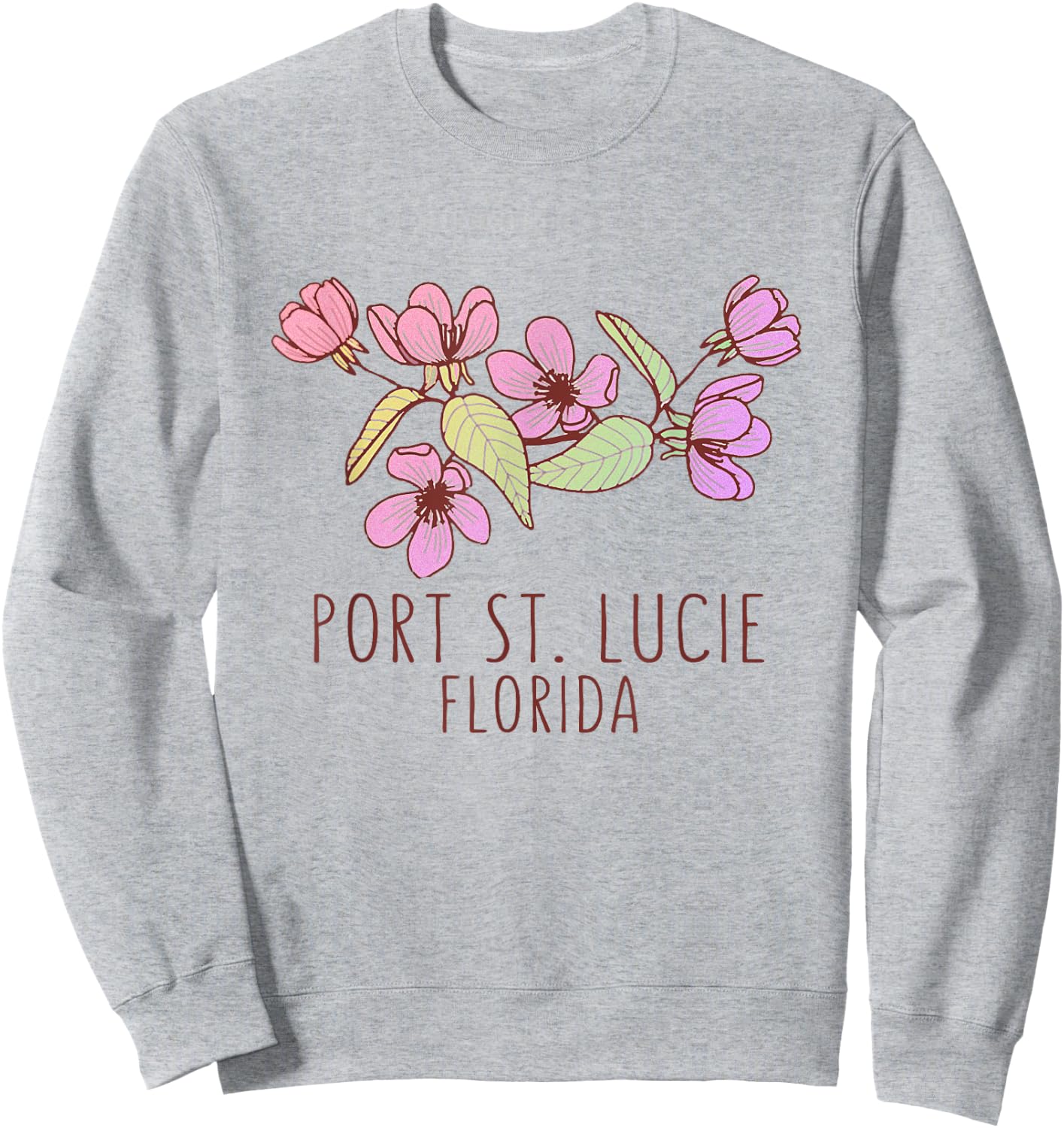 Port St. Lucie Florida Wildflowers | Port Saint Lucie FL Sweatshirt - Sweatshirt | Ash