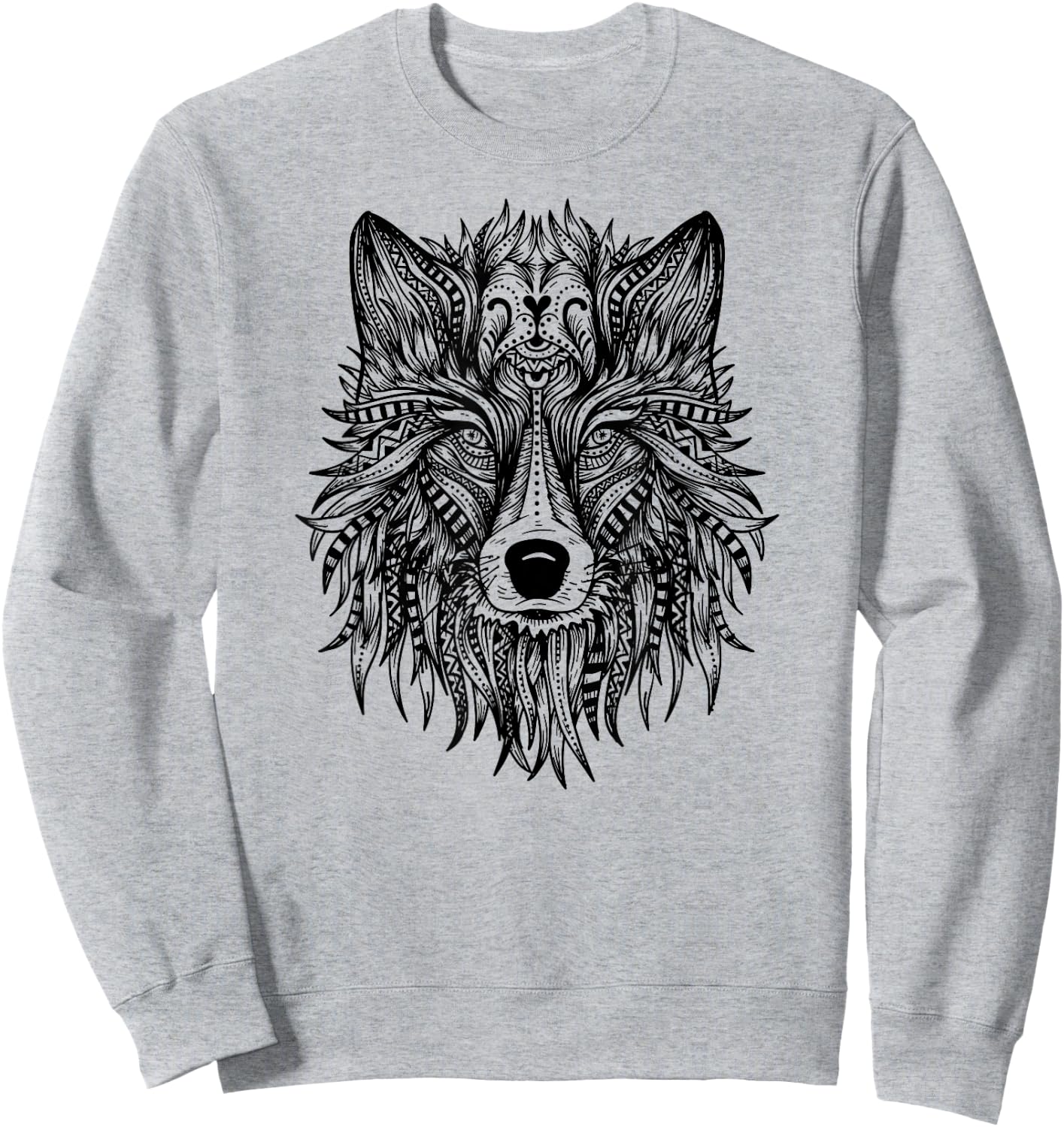 Mandala Wolf Tattoo Art Wolves Lover Shirt Girls Women Sweatshirt - Sweatshirt | Ash