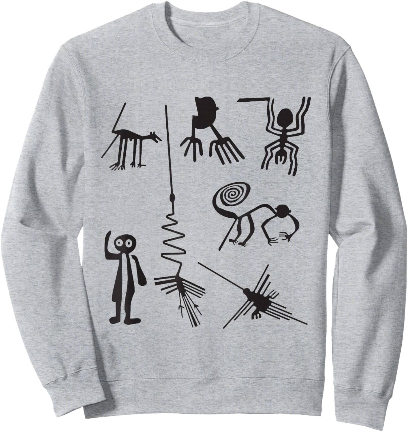 Nazca Lines Ancient UFO Aliens Extraterrestrial Art Sweatshirt - Sweatshirt | Ash