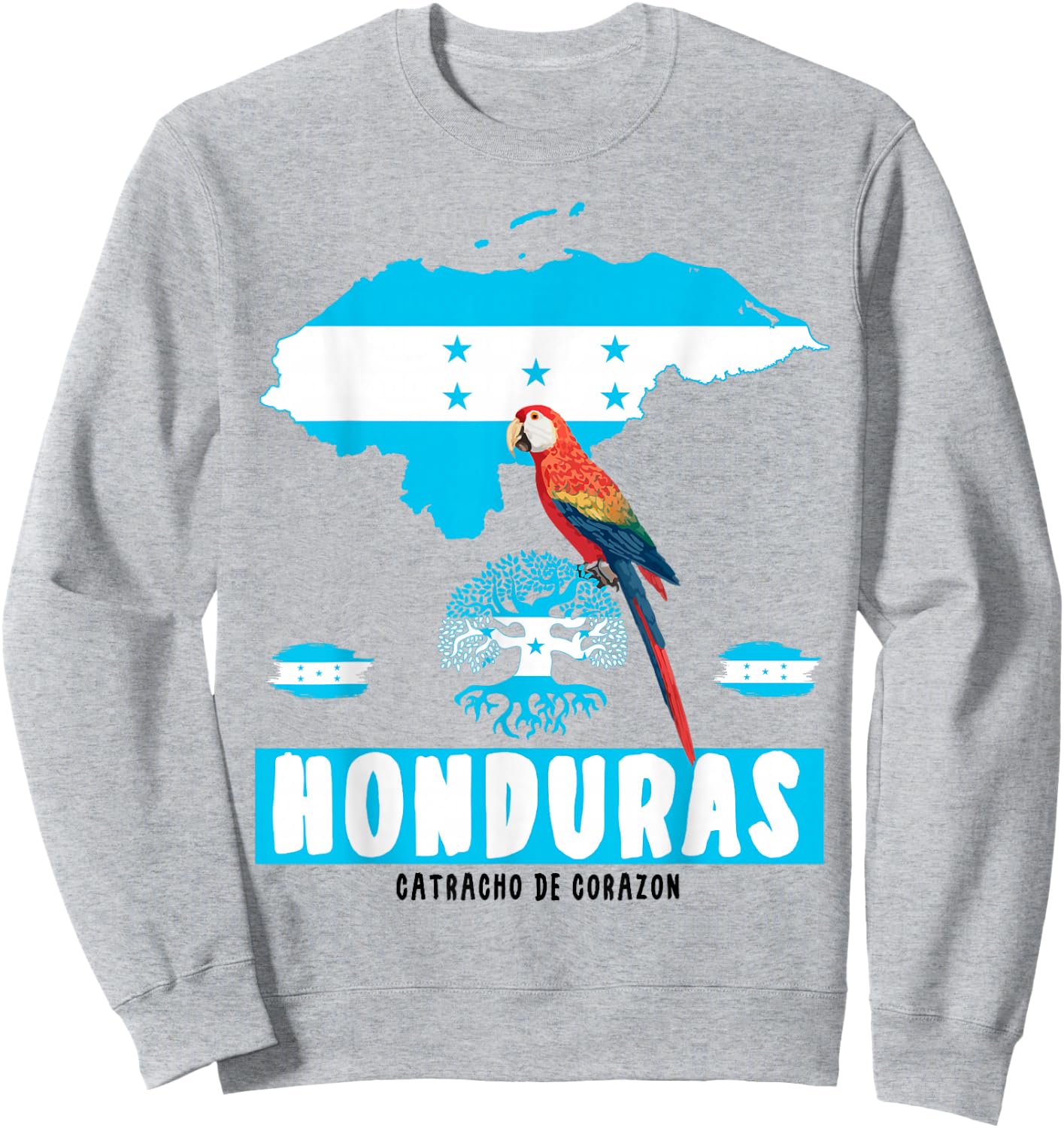 Honduras Roots Outfit Ideas & Honduran Flag Sweatshirt - Sweatshirt | Ash