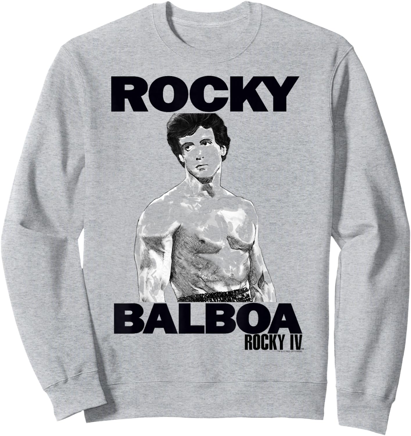 Rocky 3 Rocky Balboa Logo Sketch Portrait Sweatshirt - Sweatshirt | Ash