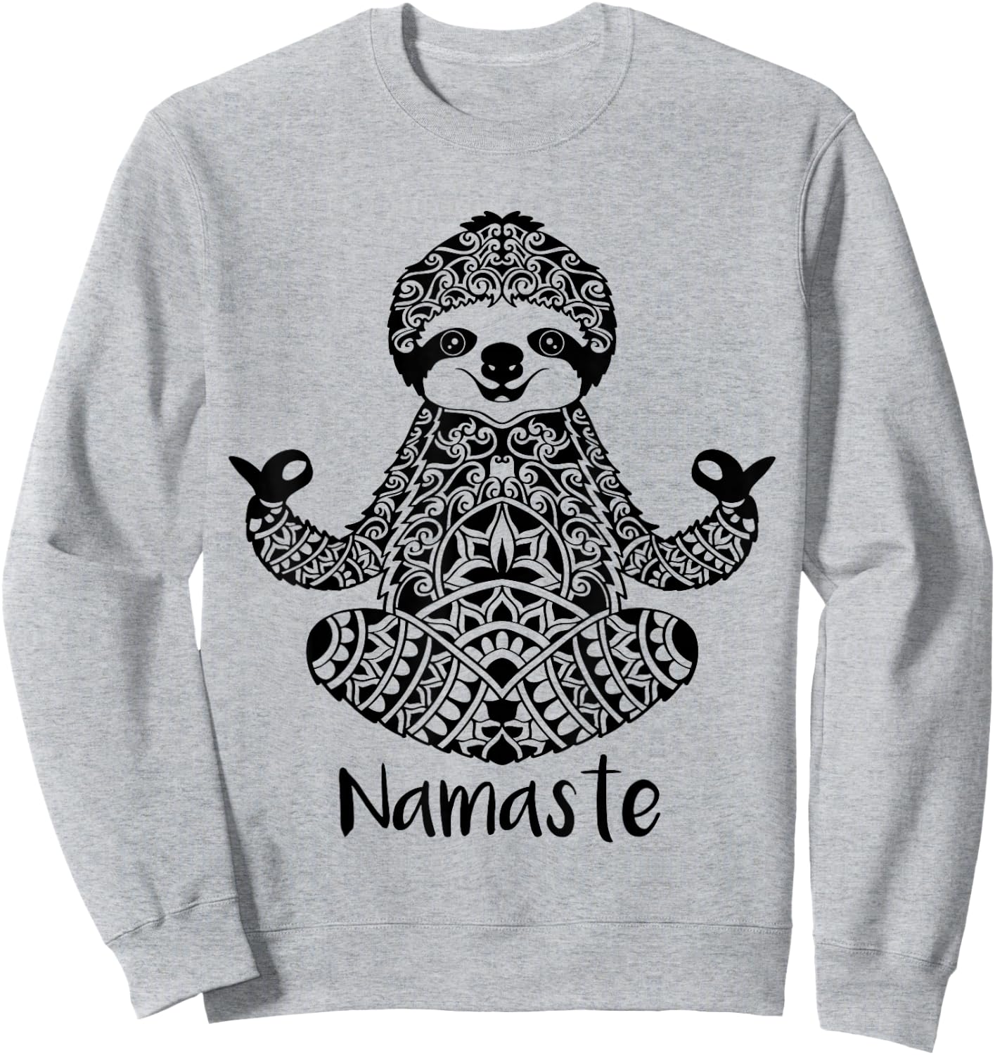 Namaste Sloth Yoga Easy Pose Sweatshirt - Sweatshirt | Ash