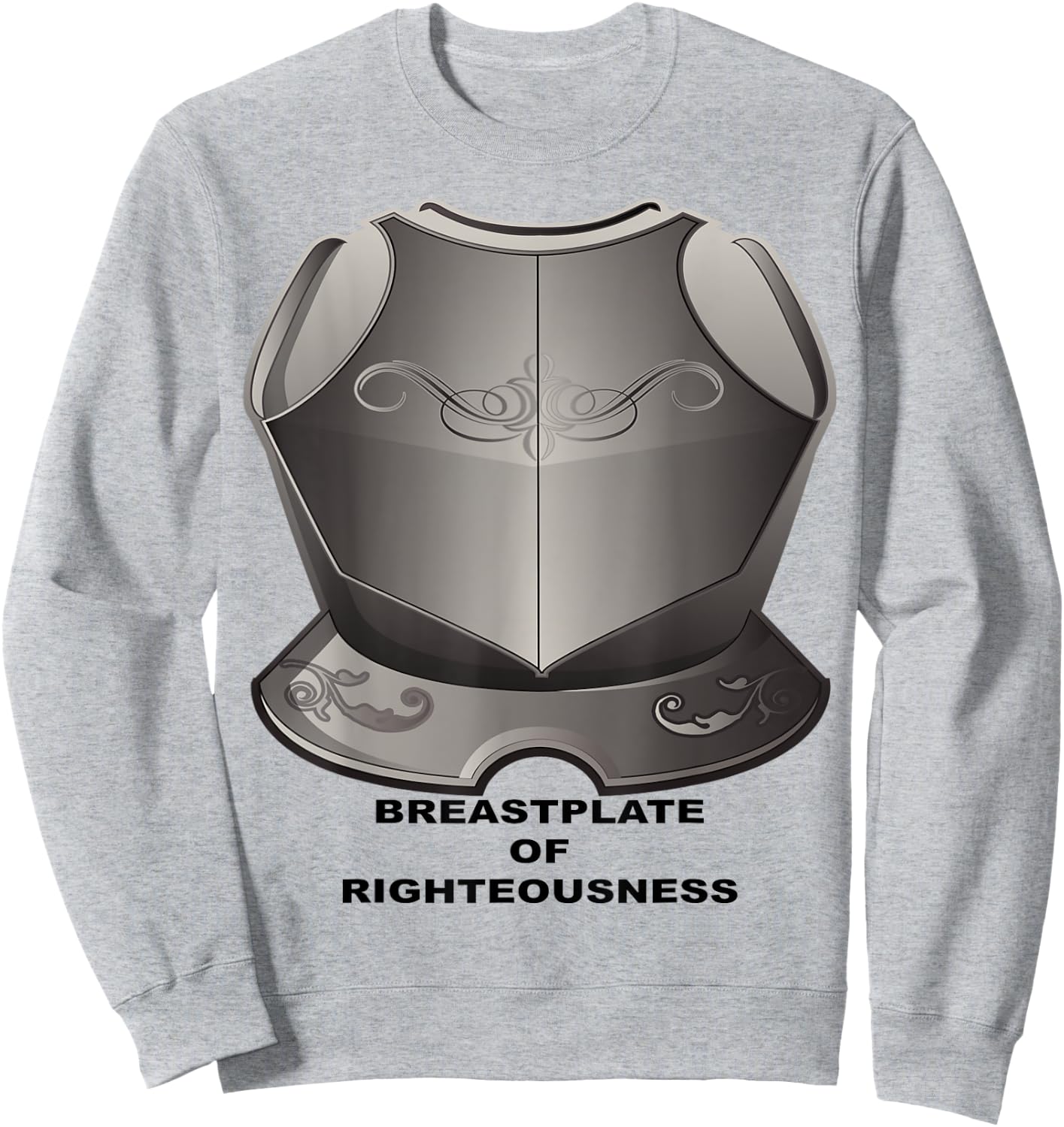 Breastplate of Righteousness Christian Sweatshirt - Sweatshirt | Ash