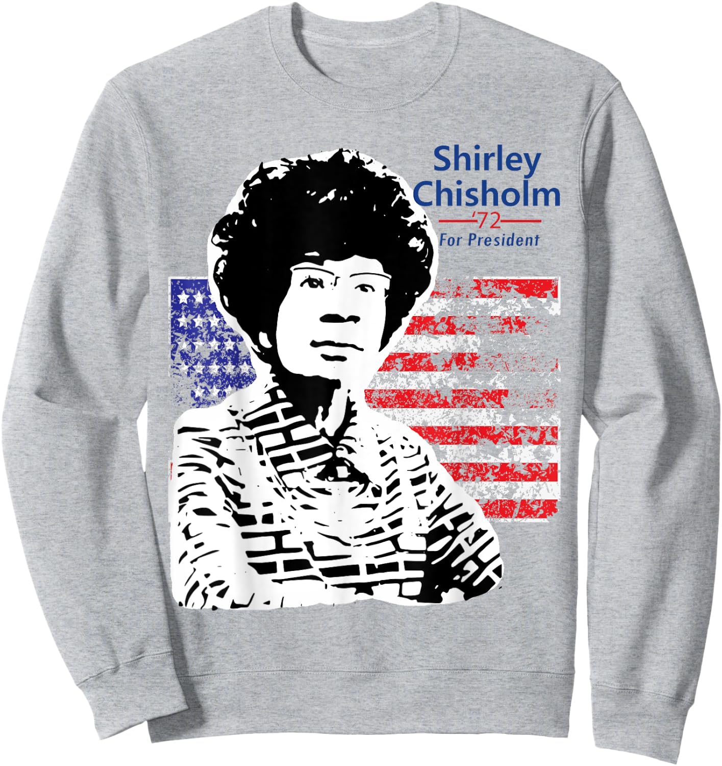 Shirley Chisholm For President 1972 With American Flag Kids Men Sweatshirt - Sweatshirt | Ash