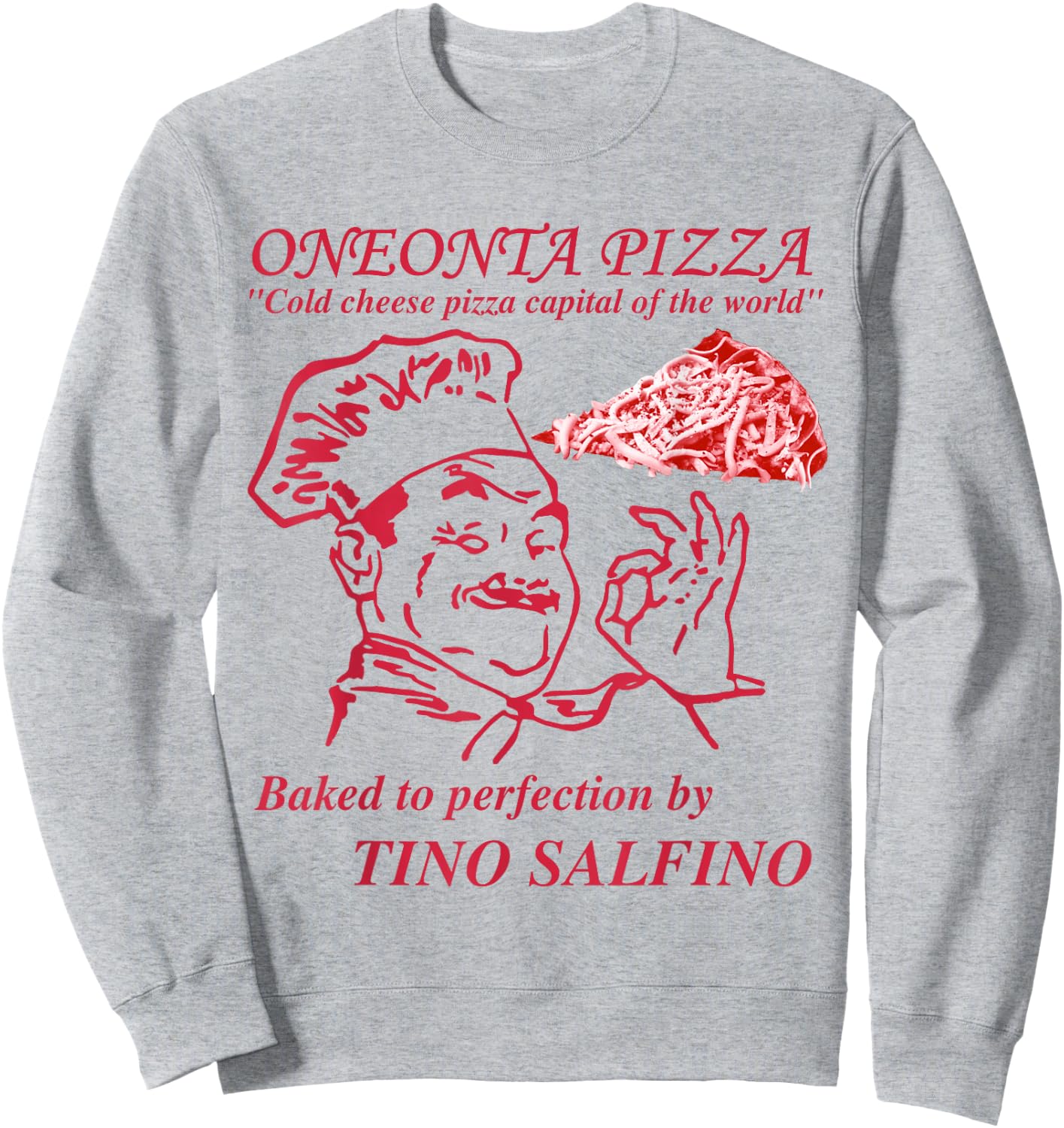 133 Apparel Oneonta NY Cold Cheese Pizza Sweatshirt - Sweatshirt | Ash
