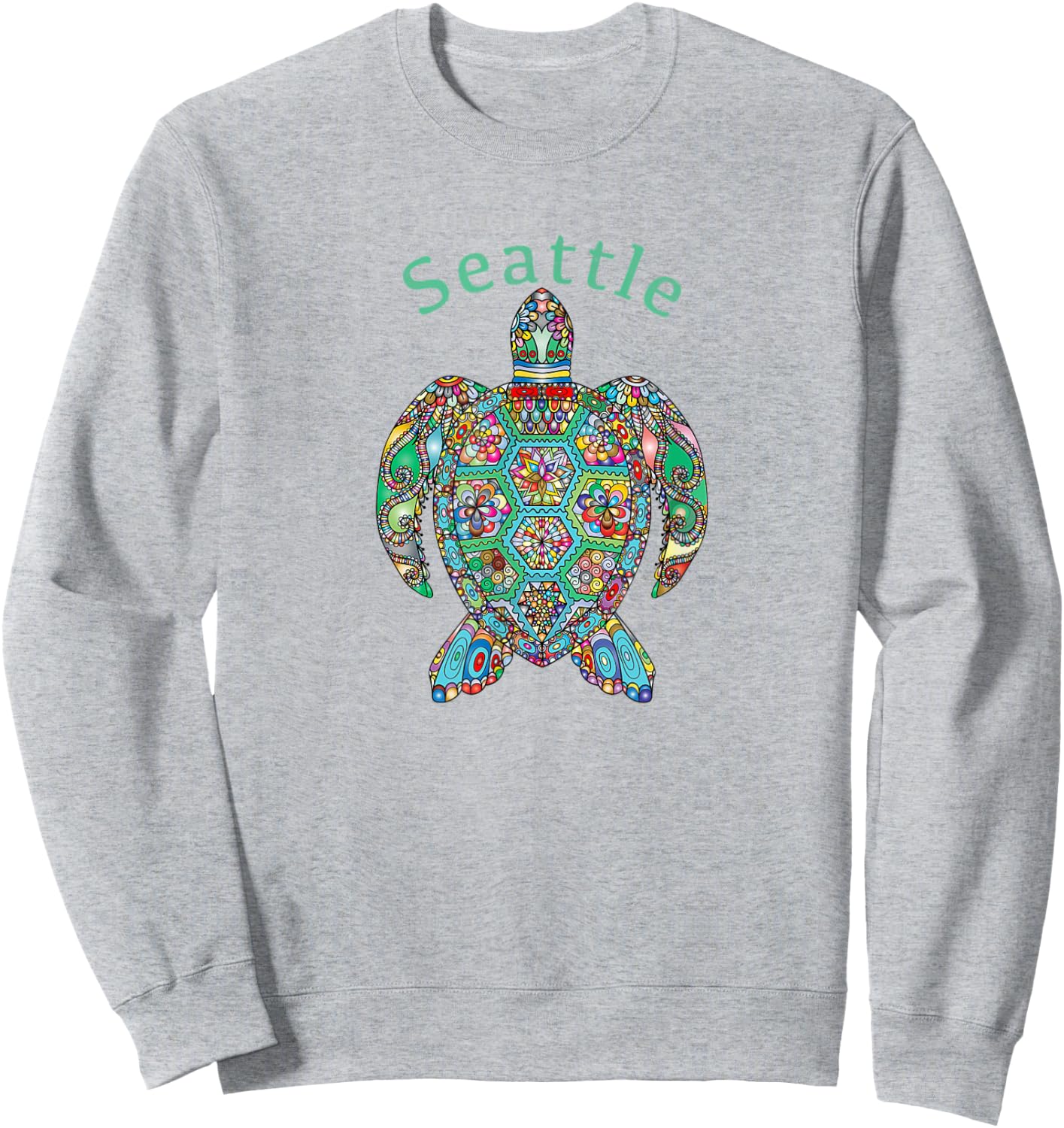 Seattle Tribal Turtle Gift Sweatshirt - Sweatshirt | Ash