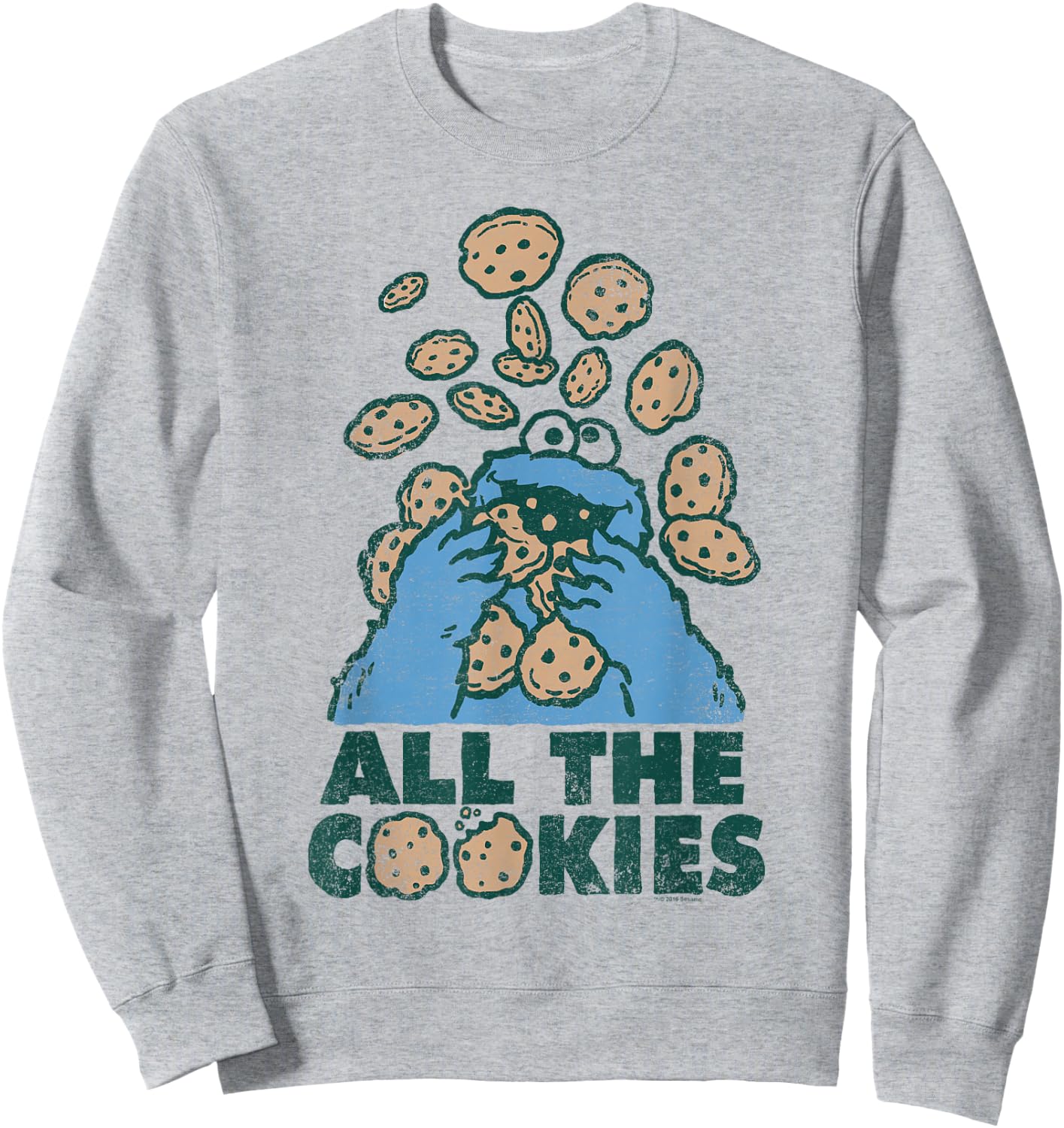 Sesame Street Cookie Monster All the Cookies Sweatshirt - Sweatshirt | Ash