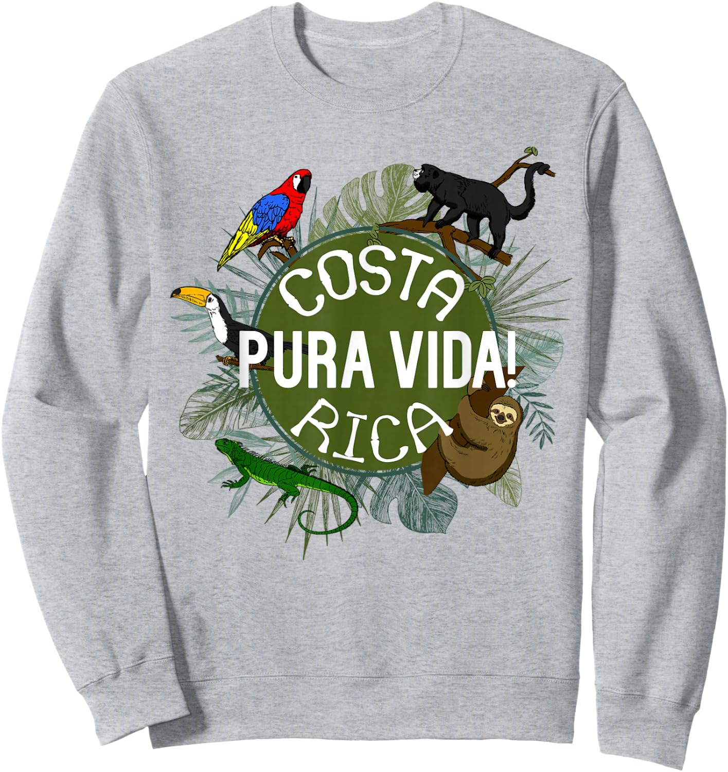 Pura Vida Costa Rica ! Party Animals! Sweatshirt - Sweatshirt | Ash