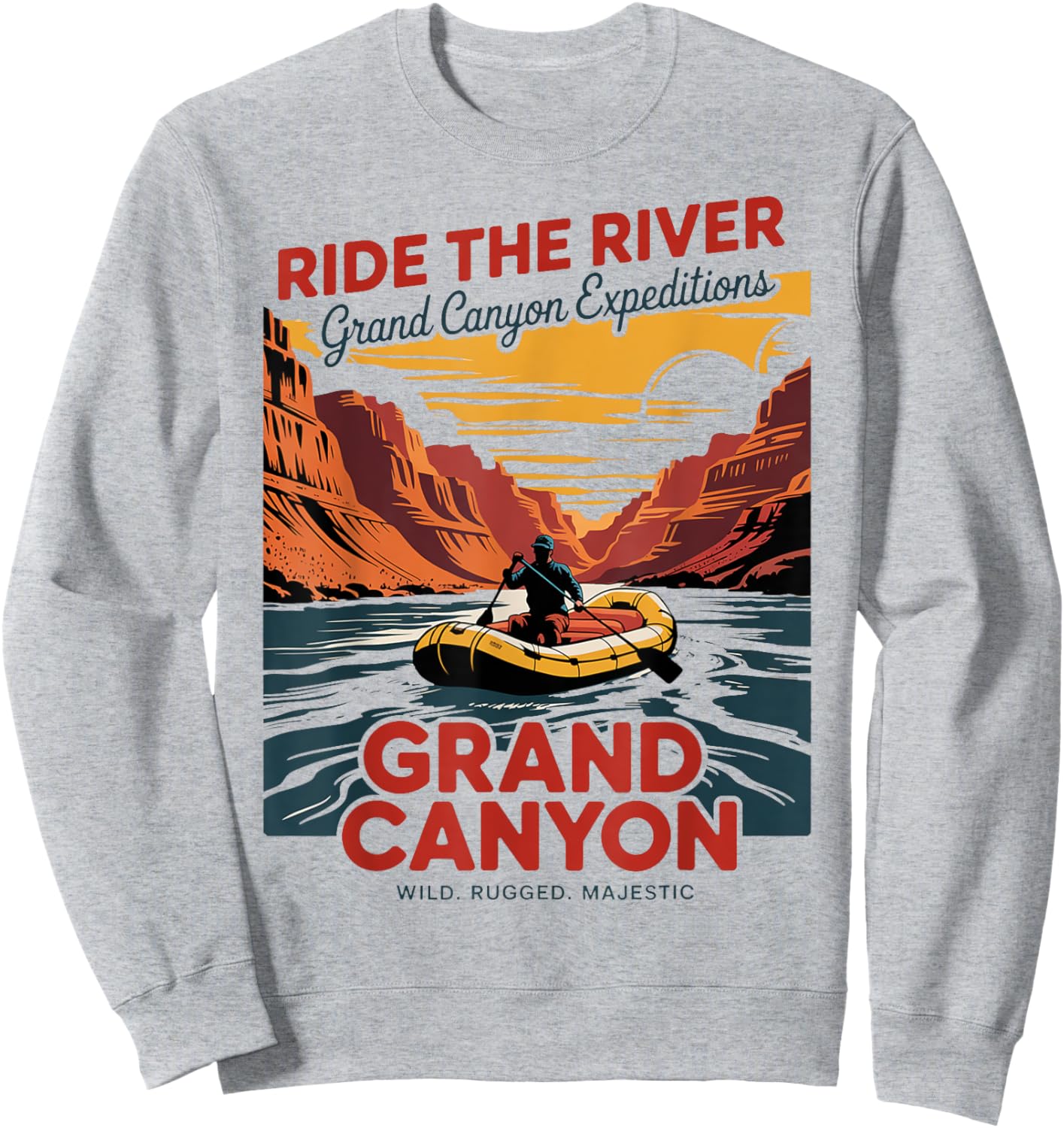 Grand Canyon Colorado River Rafting Vintage Sweatshirt - Sweatshirt | Ash