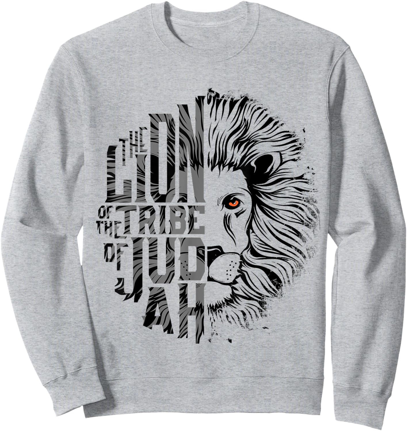 Lion of Tribe of Judah Religious Graphic Christian Worship Sweatshirt - Sweatshirt | Ash