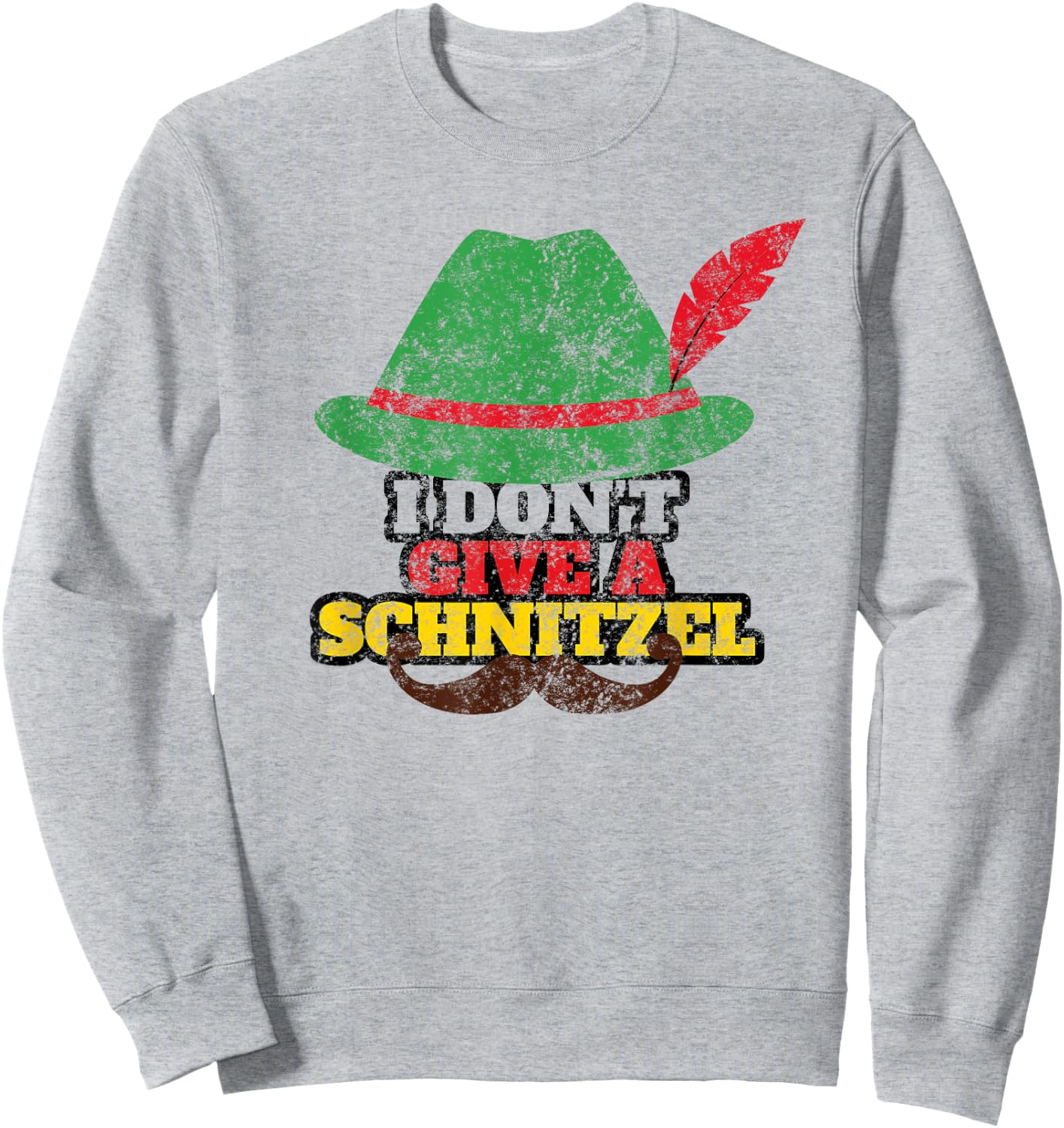 Vintage Oktoberfest I Don't Give A Schnitzel Fun Gift Sweatshirt - Sweatshirt | Ash