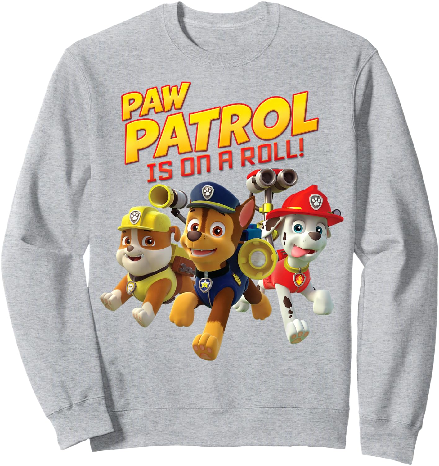 PAW Patrol Is On A Roll Pup Group Leap Sweatshirt - Sweatshirt | Ash