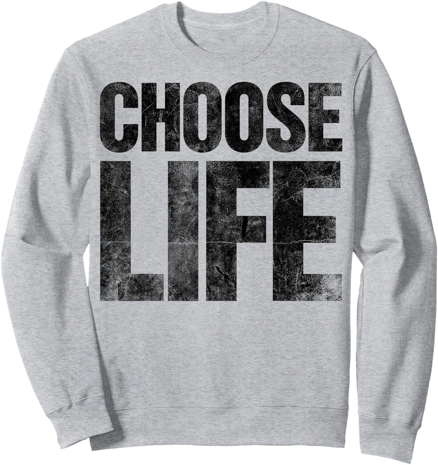 Retro Vintage 80s Halloween Costume Choose Life Distressed Sweatshirt - Sweatshirt | Ash