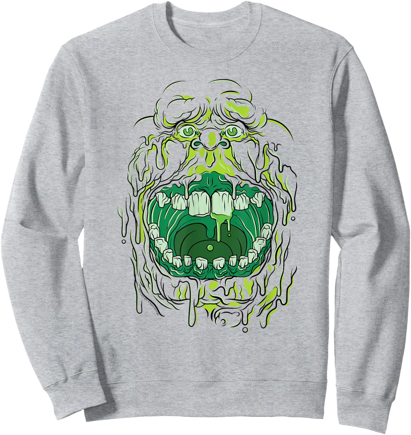 Ghostbusters Slimer Face Retro Movie Sweatshirt - Sweatshirt | Ash