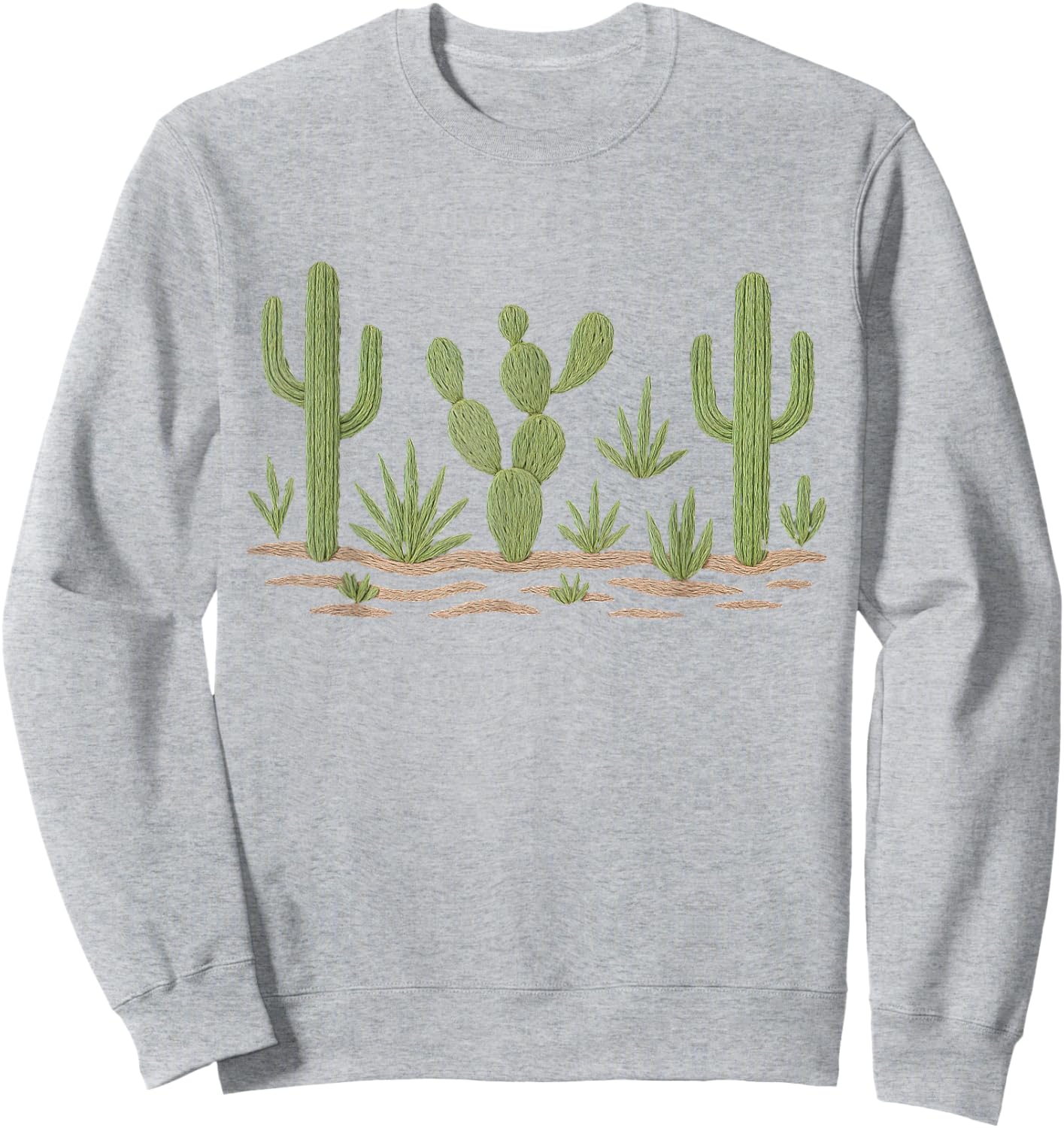 Vintage Desert Cactus Landscape Southwest Rustic Art Sweatshirt - Sweatshirt | Ash