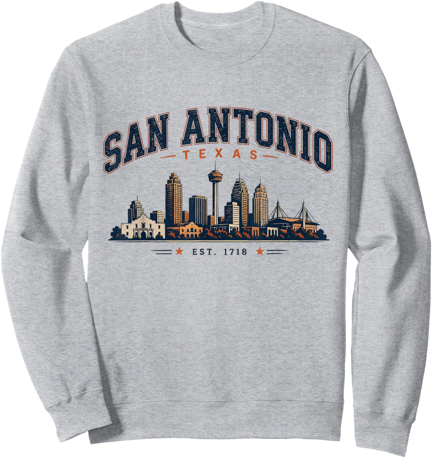 San Antonio Texas Classic Skyline Vintage Style Sweatshirt - Sweatshirt | Ash