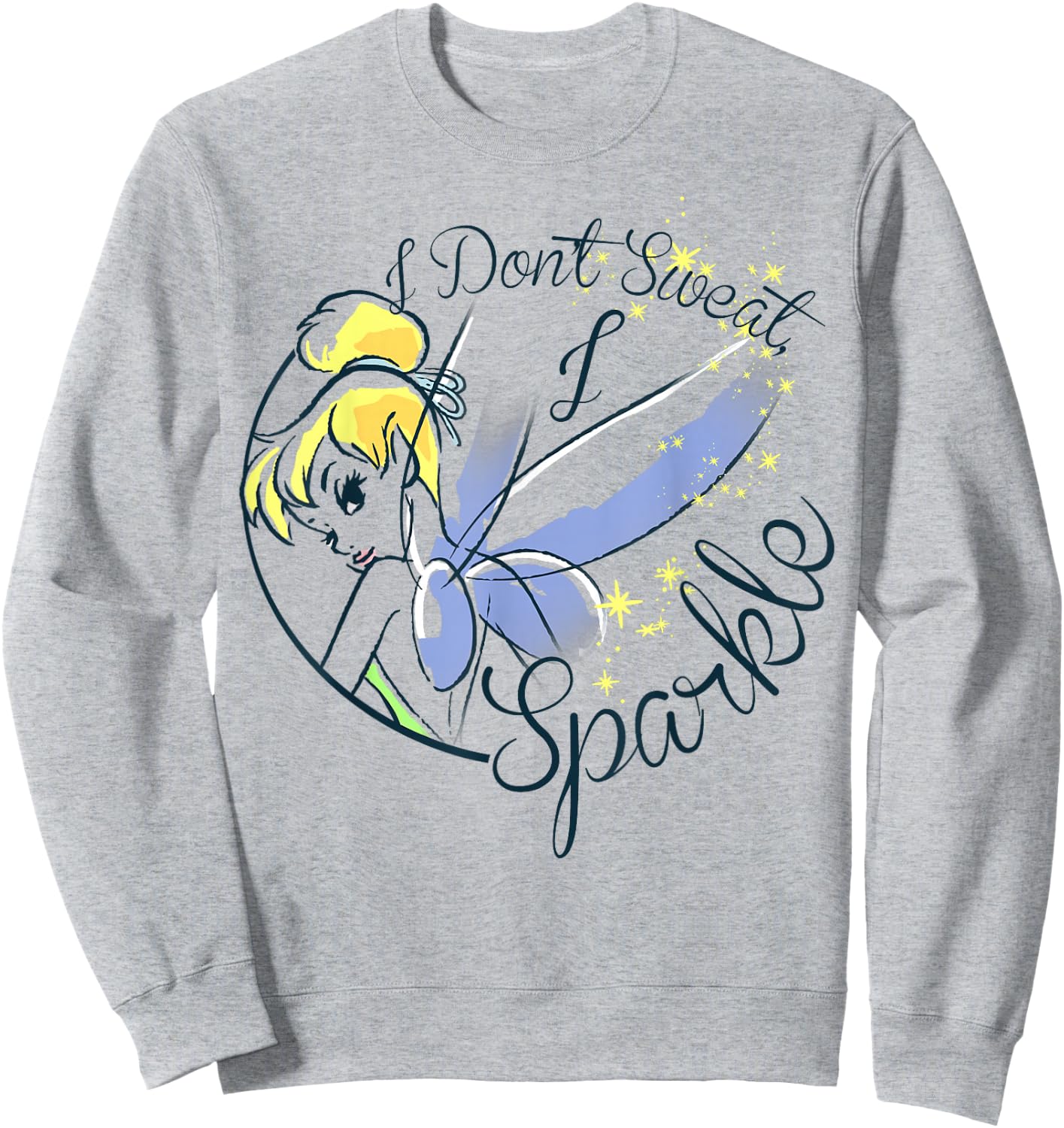 Disney Peter Pan Tinkerbell Sweat Sparkle Graphic Sweatshirt - Sweatshirt | Ash